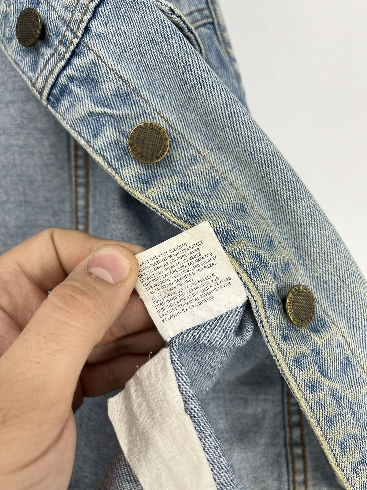 John Baner × Vintage John Baner Avant Garde Japanese Brand Denim Jacket Size US M / EU 48-50 / 2 - 15 Thumbnail
