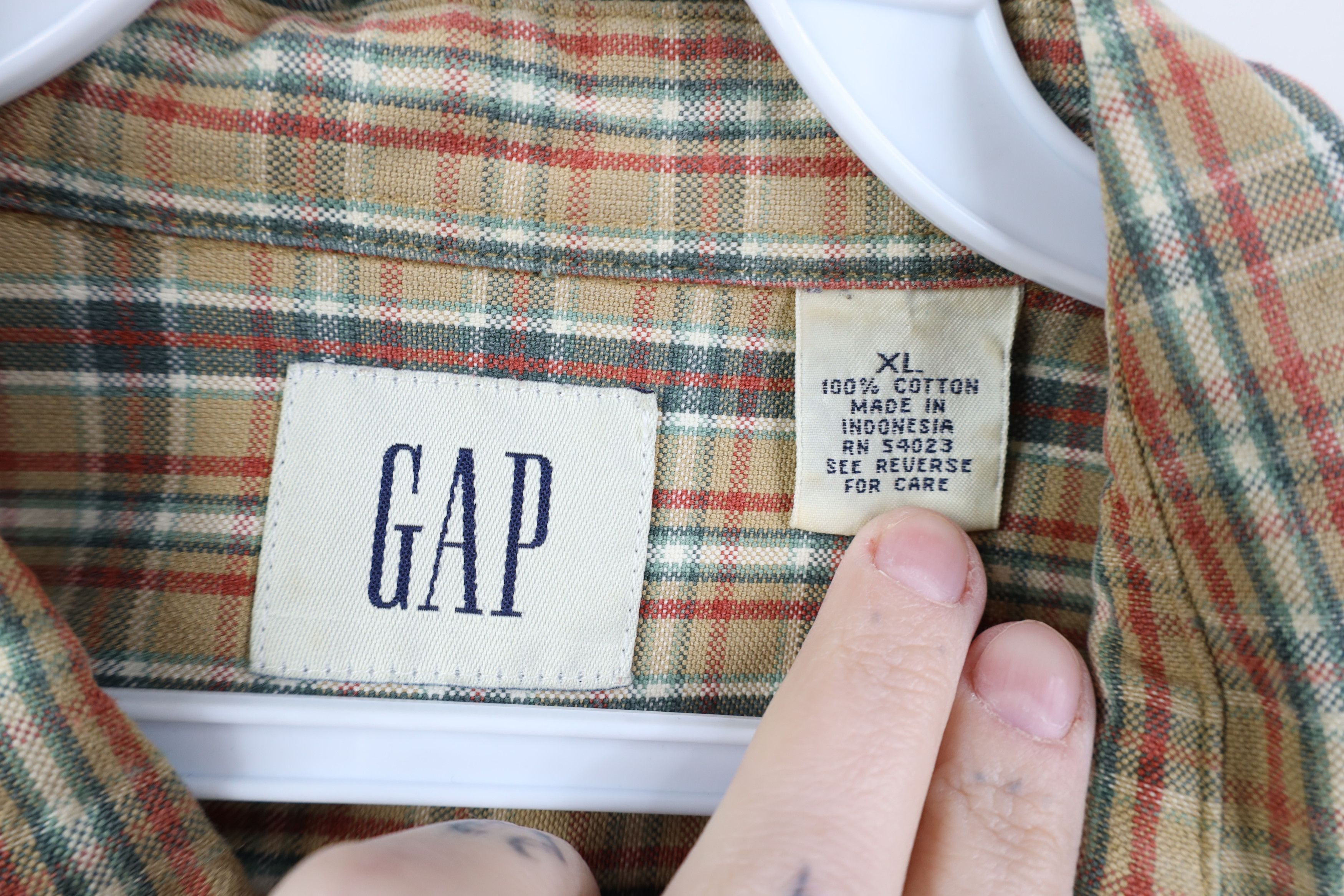 Gap Vintage 90s Gap Flannel Collared Button Down Shirt Plaid Size US XL / EU 56 / 4 - 6 Thumbnail