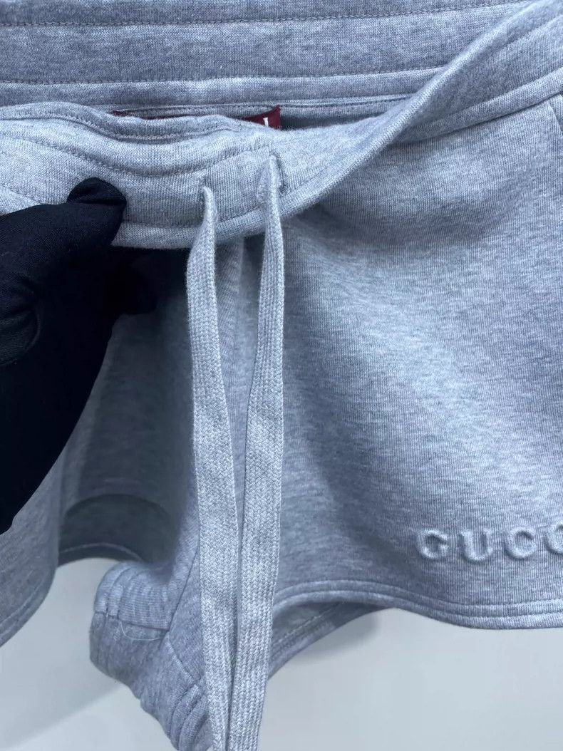 Gucci Gucci Size XS 24 gray embossed letter drawstring sports sh Size 24" / US 00 / IT 34 - 4 Thumbnail