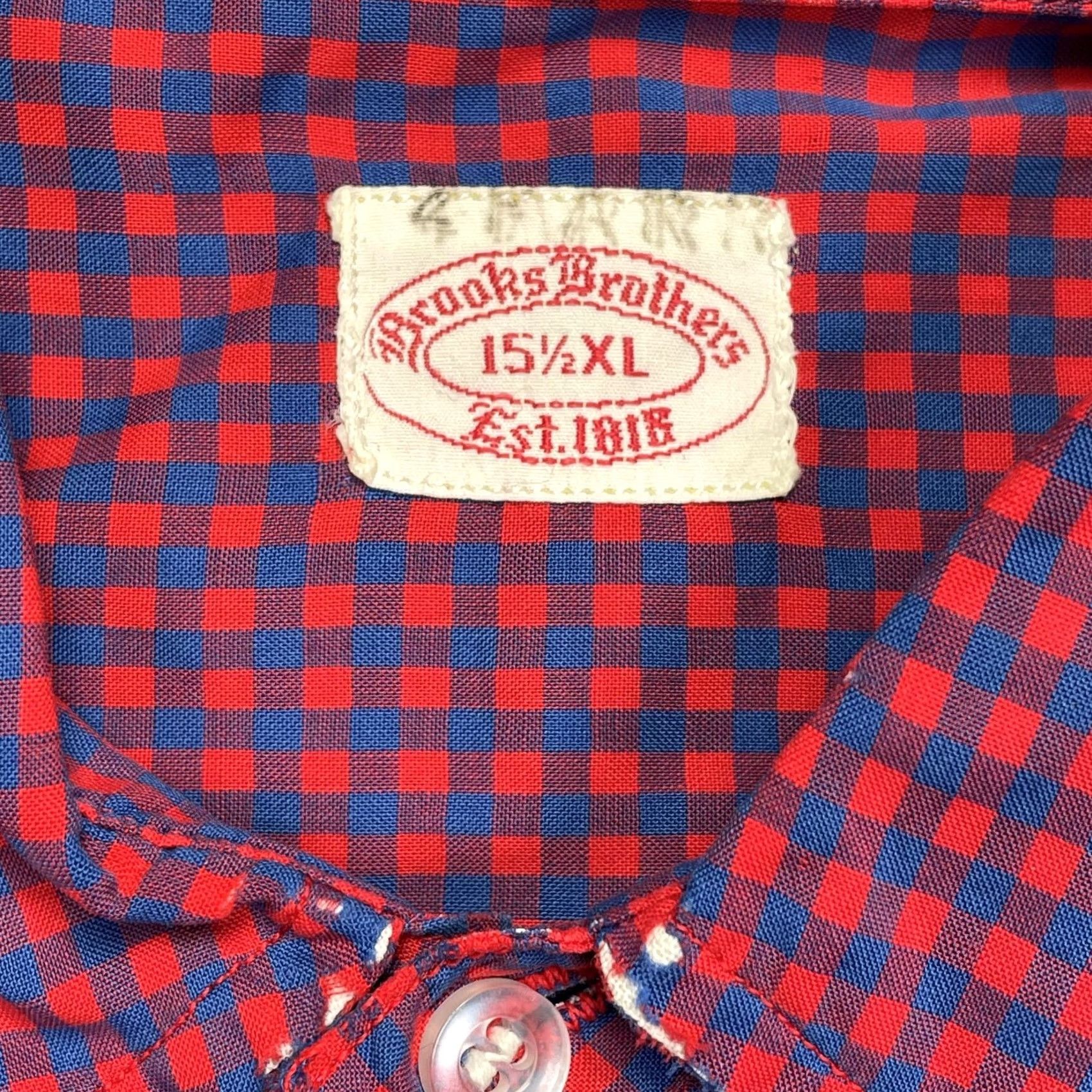 Brooks Brothers VINTAGE Brooks Brothers Shirt Mens XL Red Check Long Sleeve Button Down 60s Size US XL / EU 56 / 4 - 2 Thumbnail