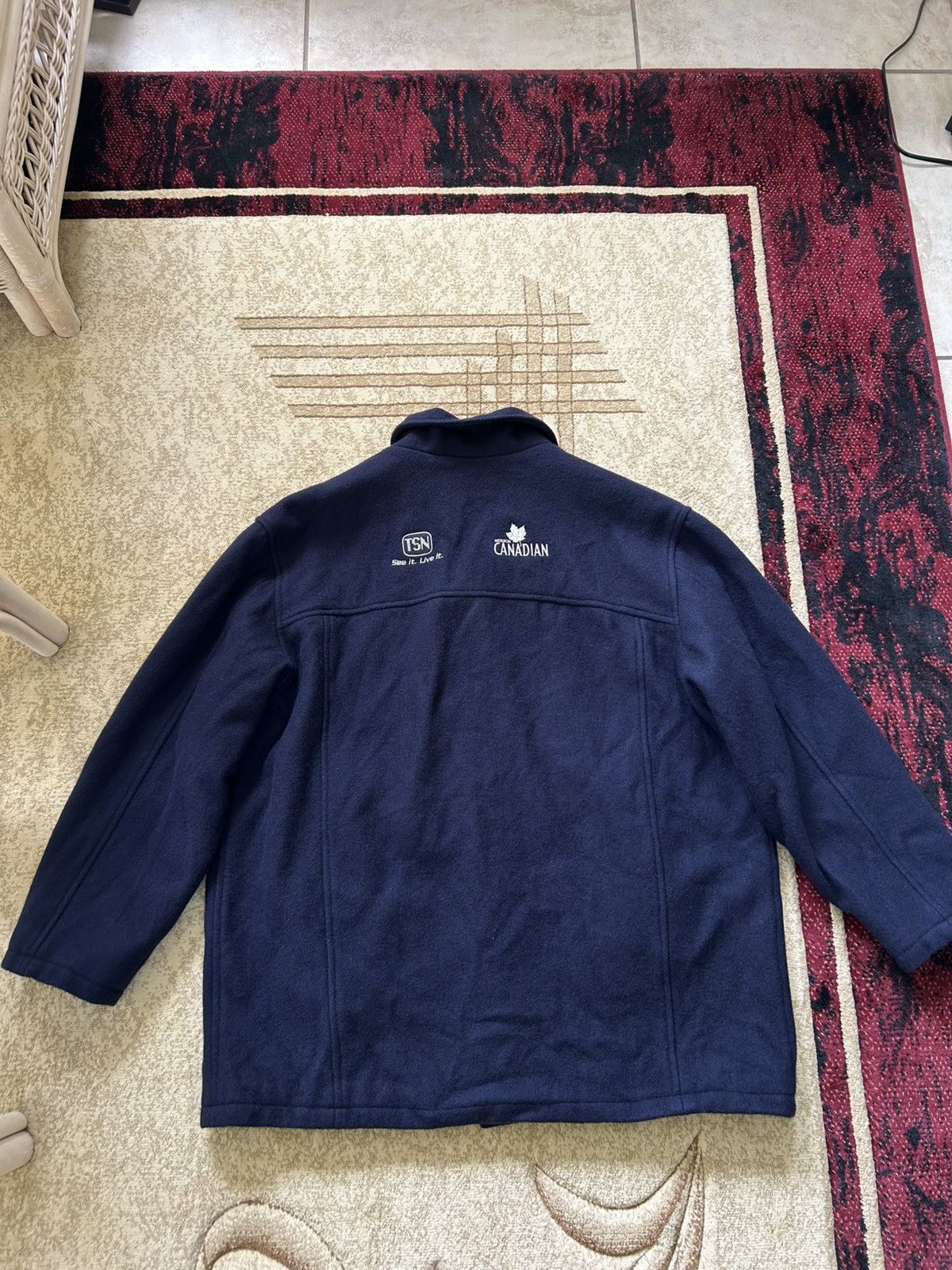 Vintage Roger Edwards Toronto Maple Leafs Wool Suede Car Coat Size US L / EU 52-54 / 3 - 5 Thumbnail