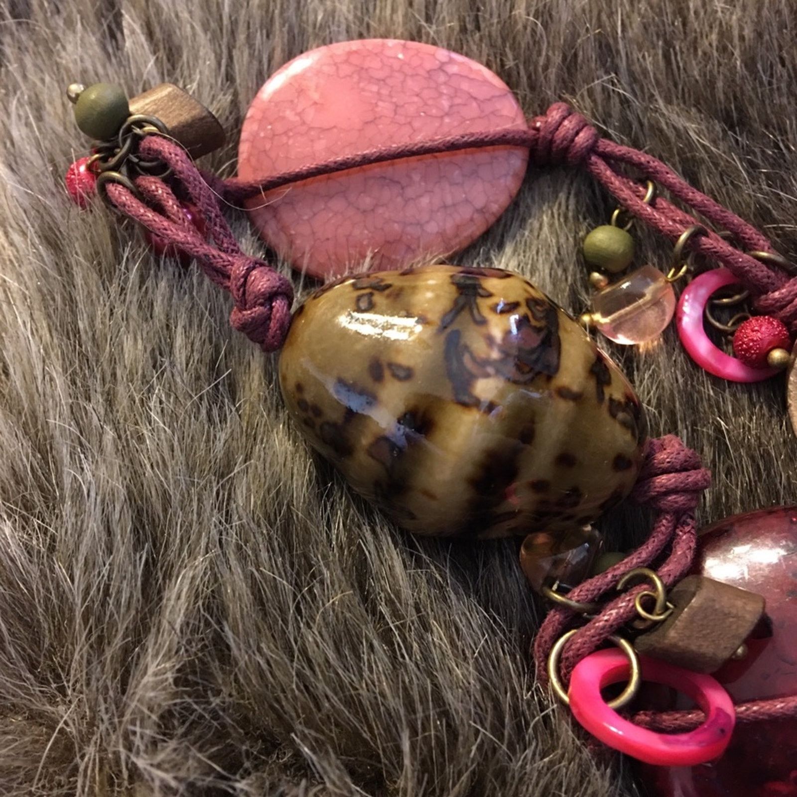 Vintage Vintage large ceramic & wood bead necklace Size ONE SIZE - 6 Thumbnail