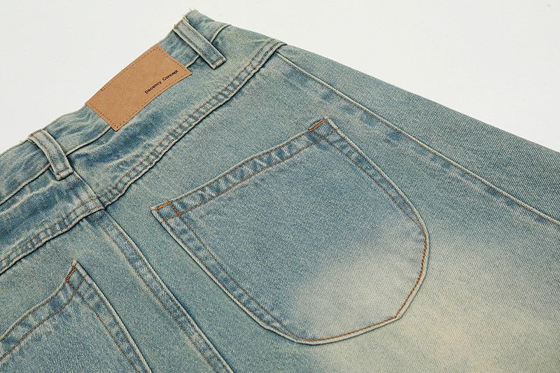 Vintage American retro light blue wide-leg curved jeans Size US 32 / EU 48 - 4 Thumbnail
