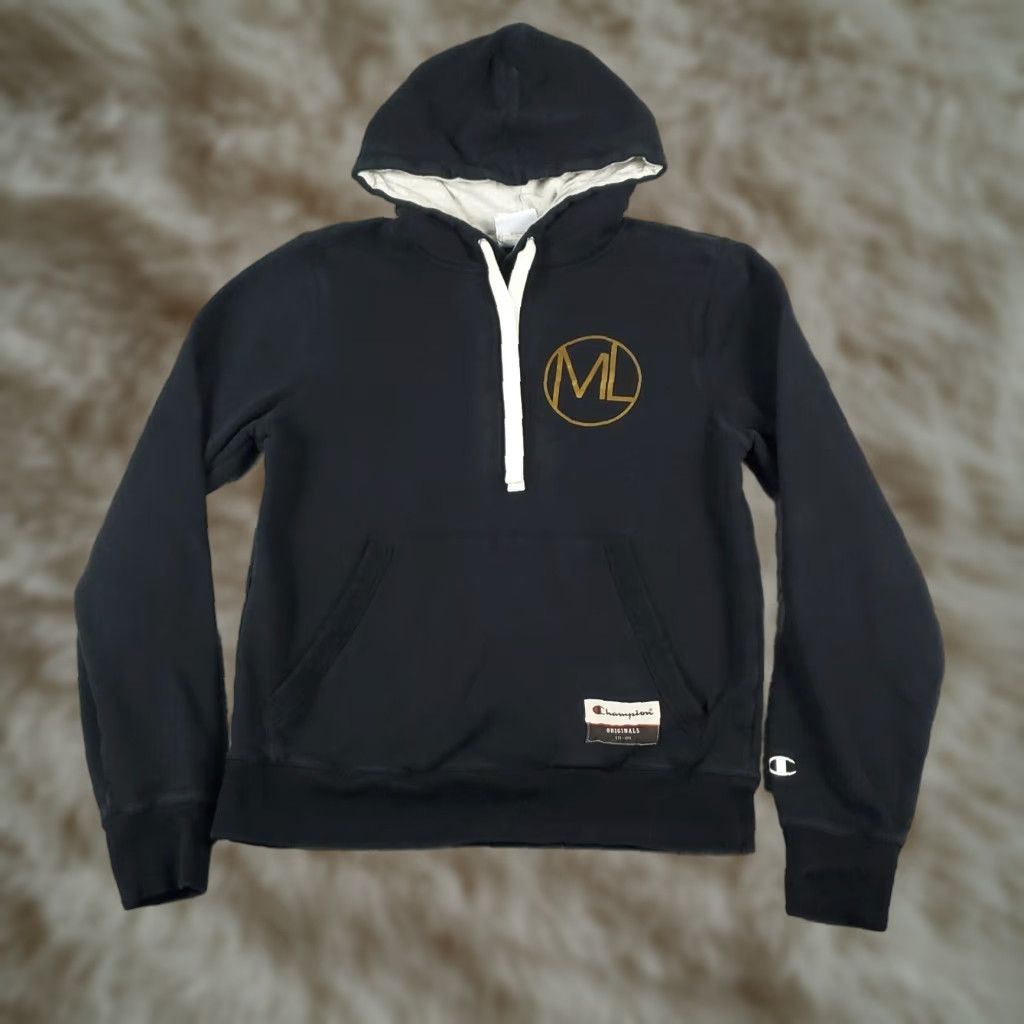 Champion VINTAGE Champion Hoodie Pullover Men Small Black Casual Fleece Sweatshirt Athletic Sports Size US S / EU 44-46 / 1 - 1 Thumbnail
