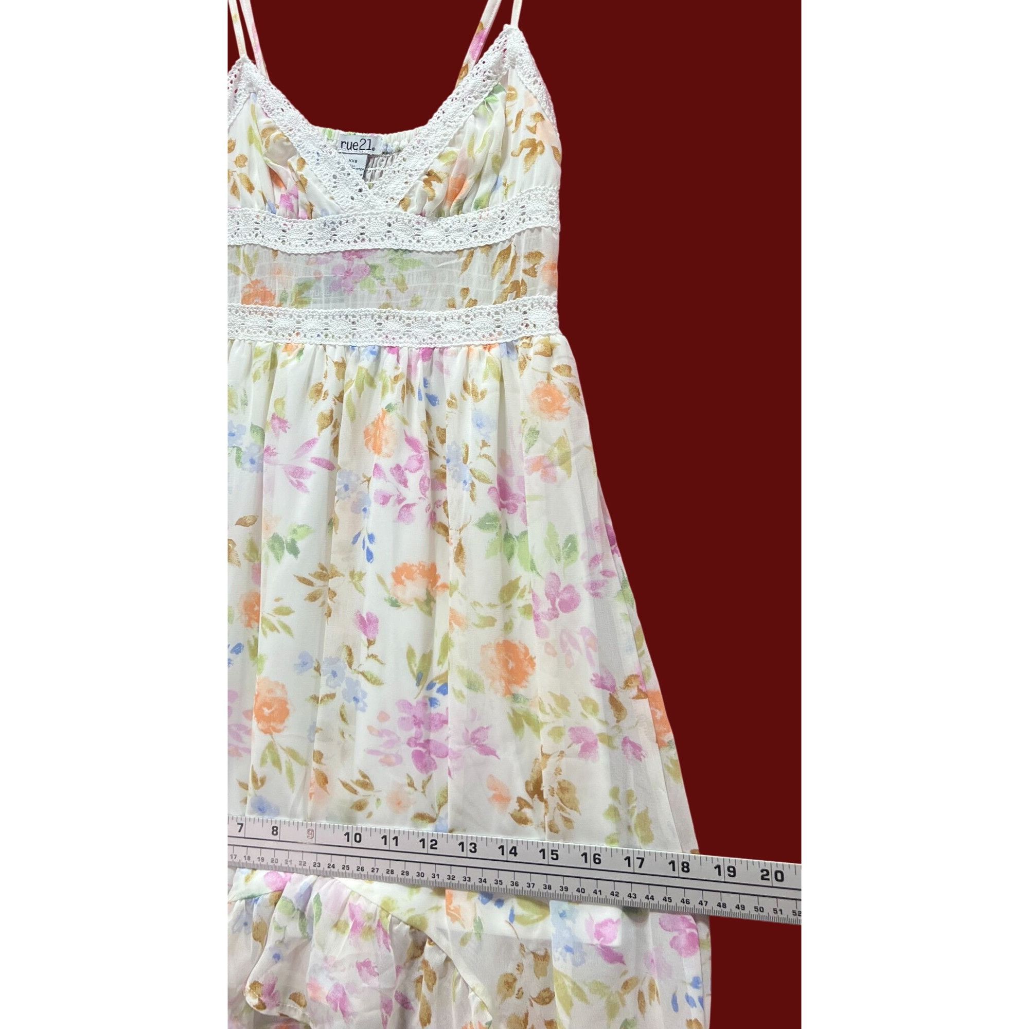 rue21 Rue 21 - Women's Summer Sleeveless High Low Hem Ruffle Flora Size XXS / US 00 / IT 34 - 4 Thumbnail