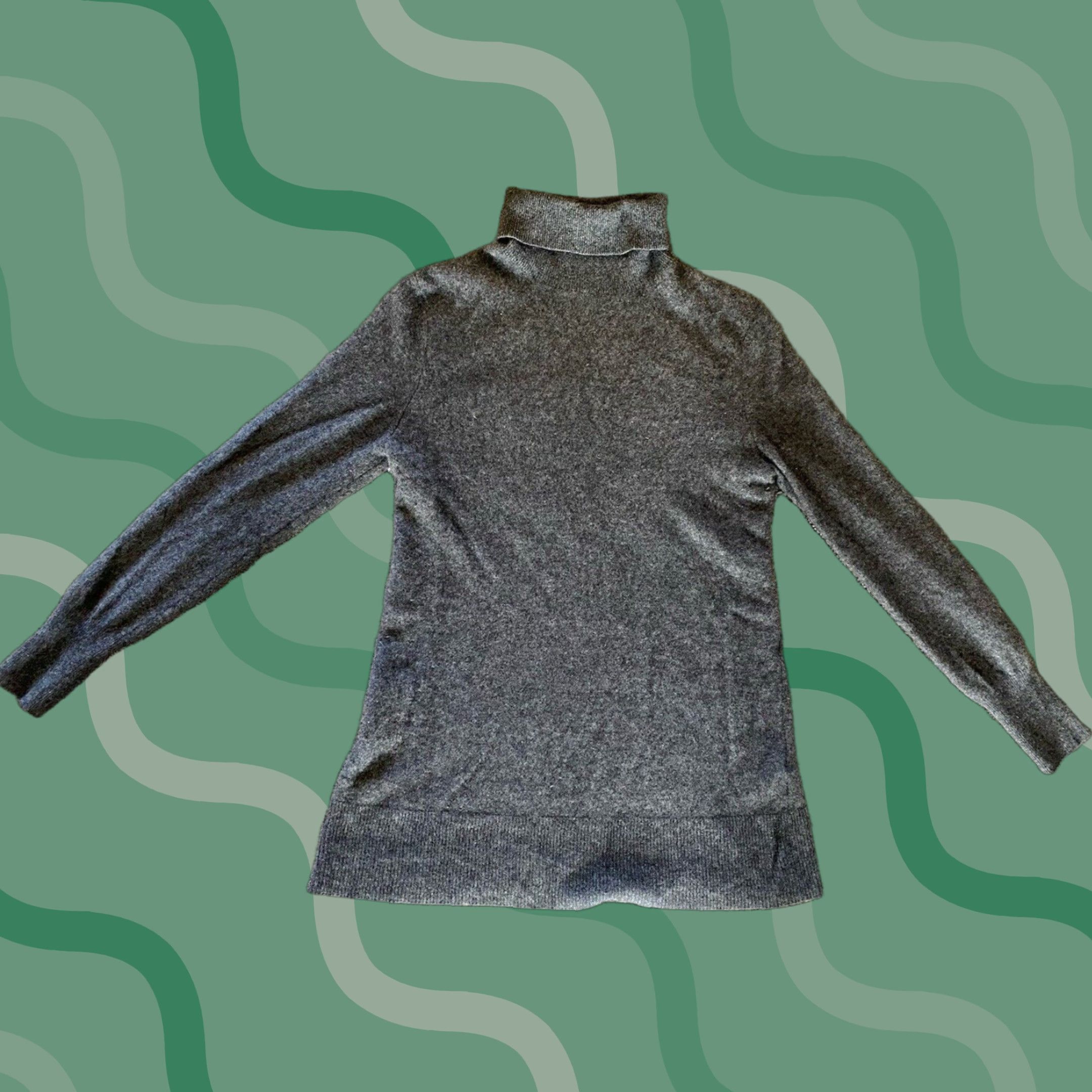 Vintage Katherine Kelly Cashmere Turtleneck Gray Women’s M Sweater Pullover Size M / US 6-8 / IT 42-44 - 1 Thumbnail