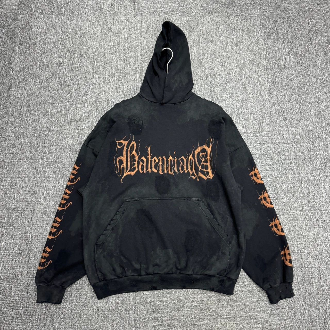 【極美品】Balenciaga 23SS distressed hoodie Balenciaga Balenciaga 23ss Distressed Stain Hoodie | Grailed