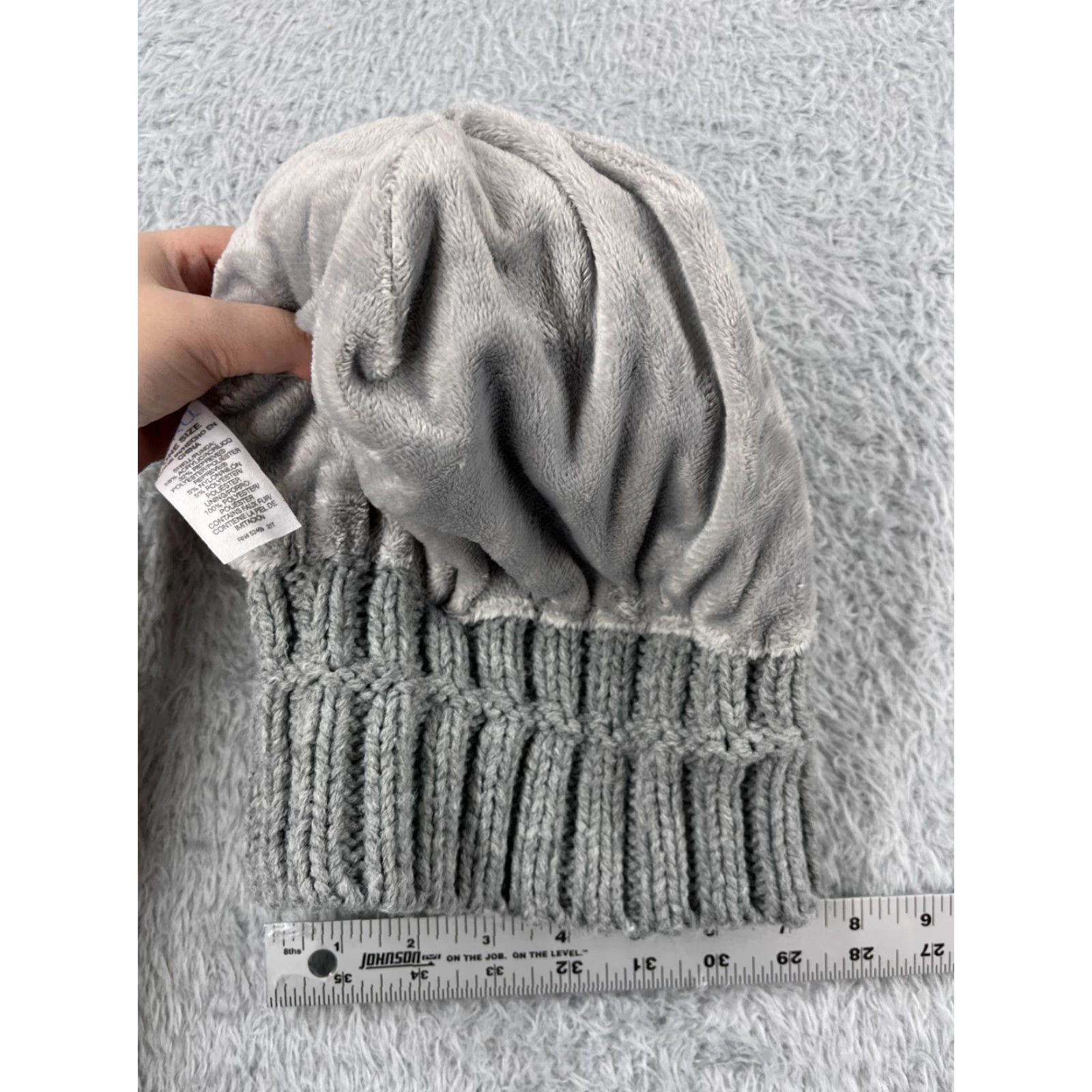 Vintage Time And Tru Beanie Toque Womens One Size Gray Knit Acrylic Polyester Blend Pom Size ONE SIZE - 5 Thumbnail