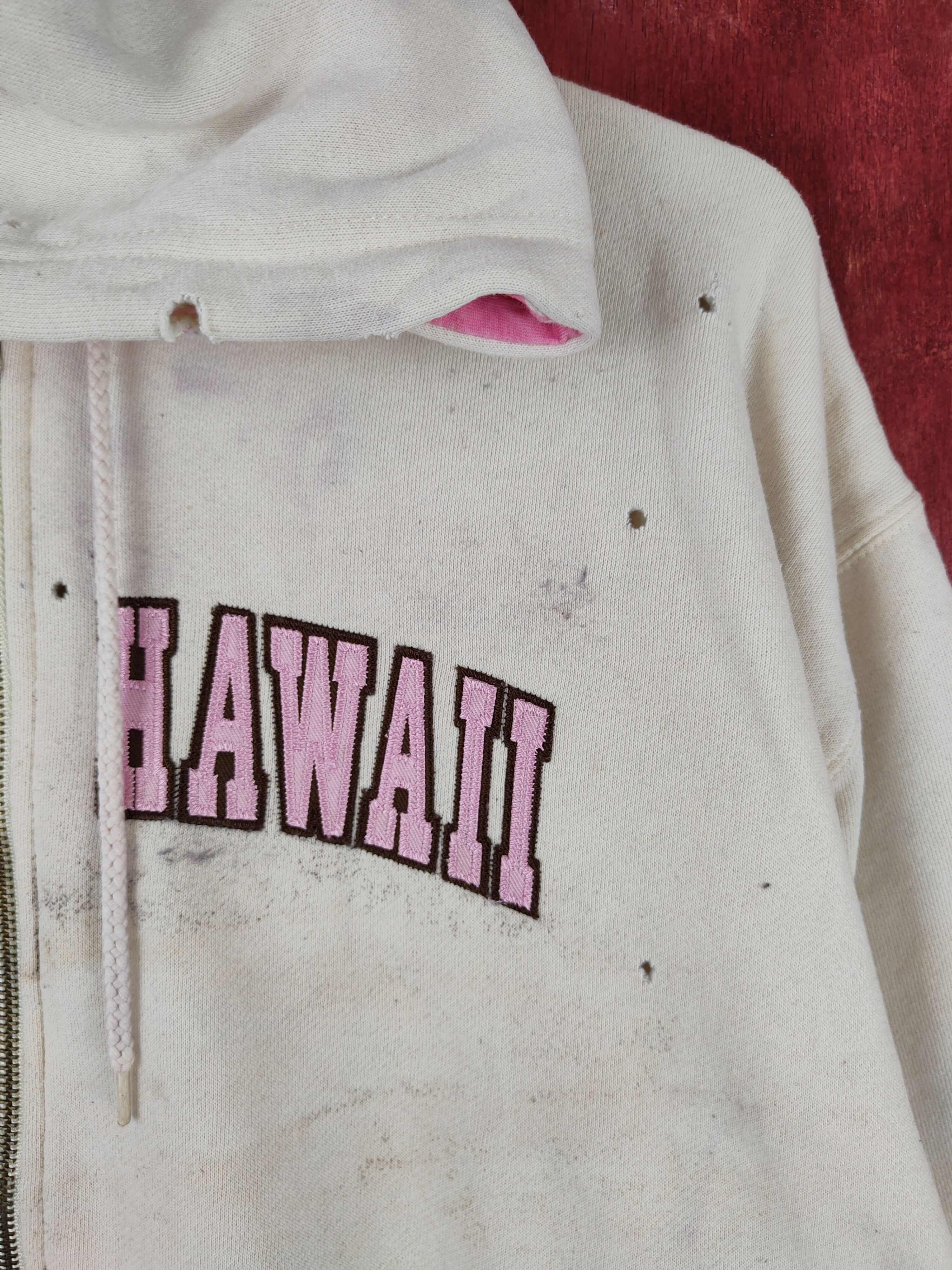 Japanese Brand × Vintage Japanese Brand Ivory Maui Hawaii Hoodie Sweaters #S1861 Size XL / US 12-14 / IT 48-50 - 7 Thumbnail