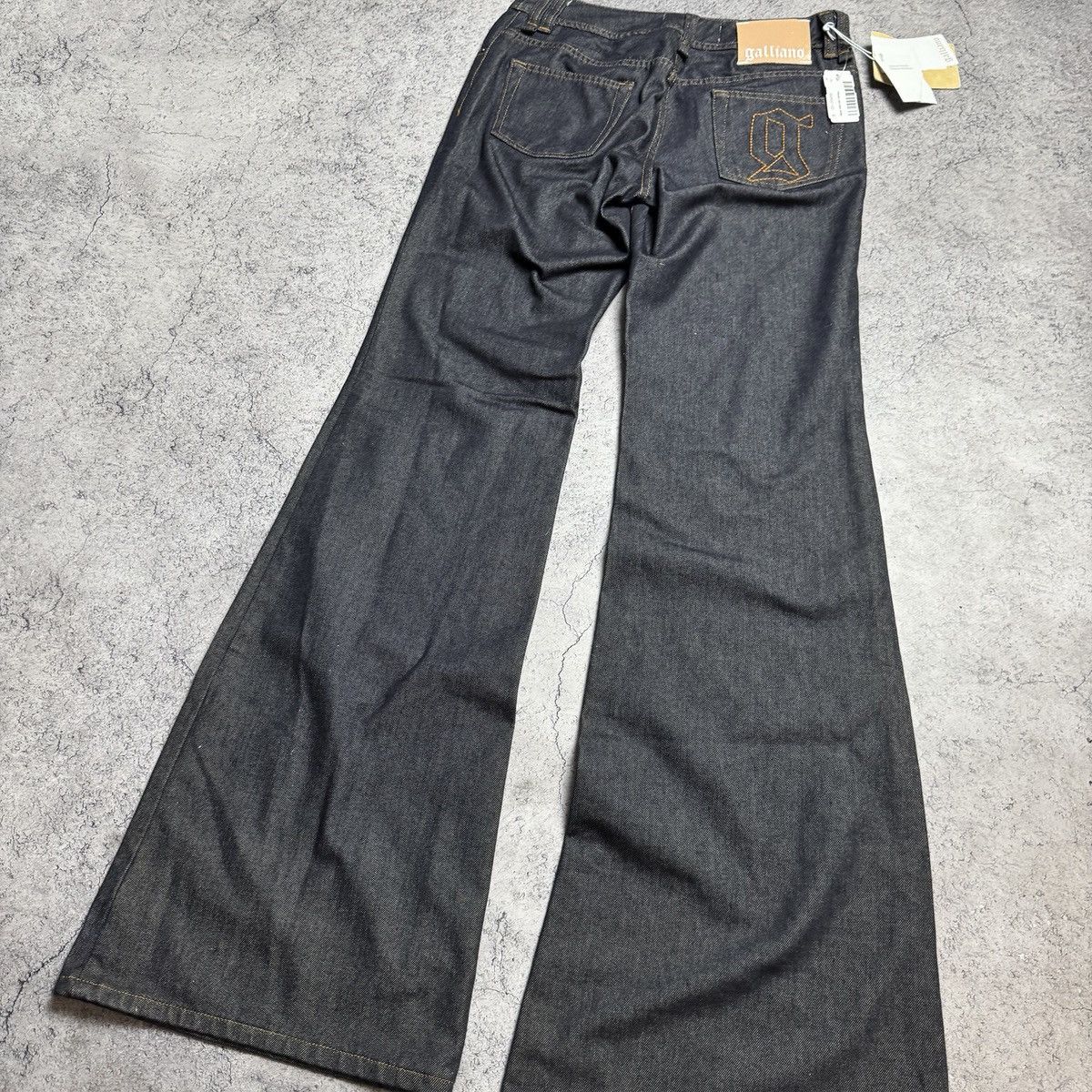 John Galliano NEW Galliano Y2K 00s Flared Jeans Size 30" / US 8 / IT 44 - 3 Thumbnail