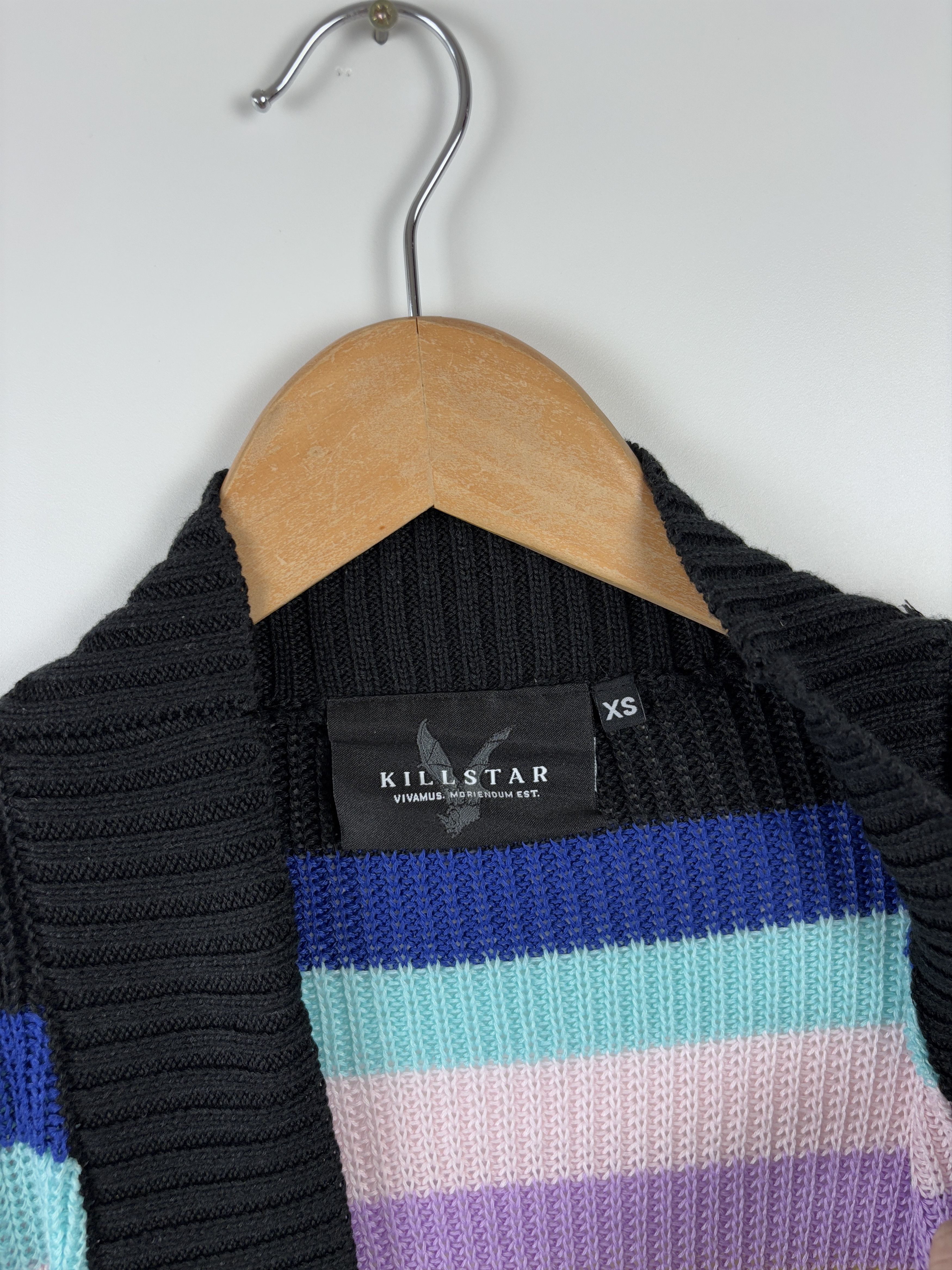 Womens Killstar Rainbow Knit Cardigan Size XS