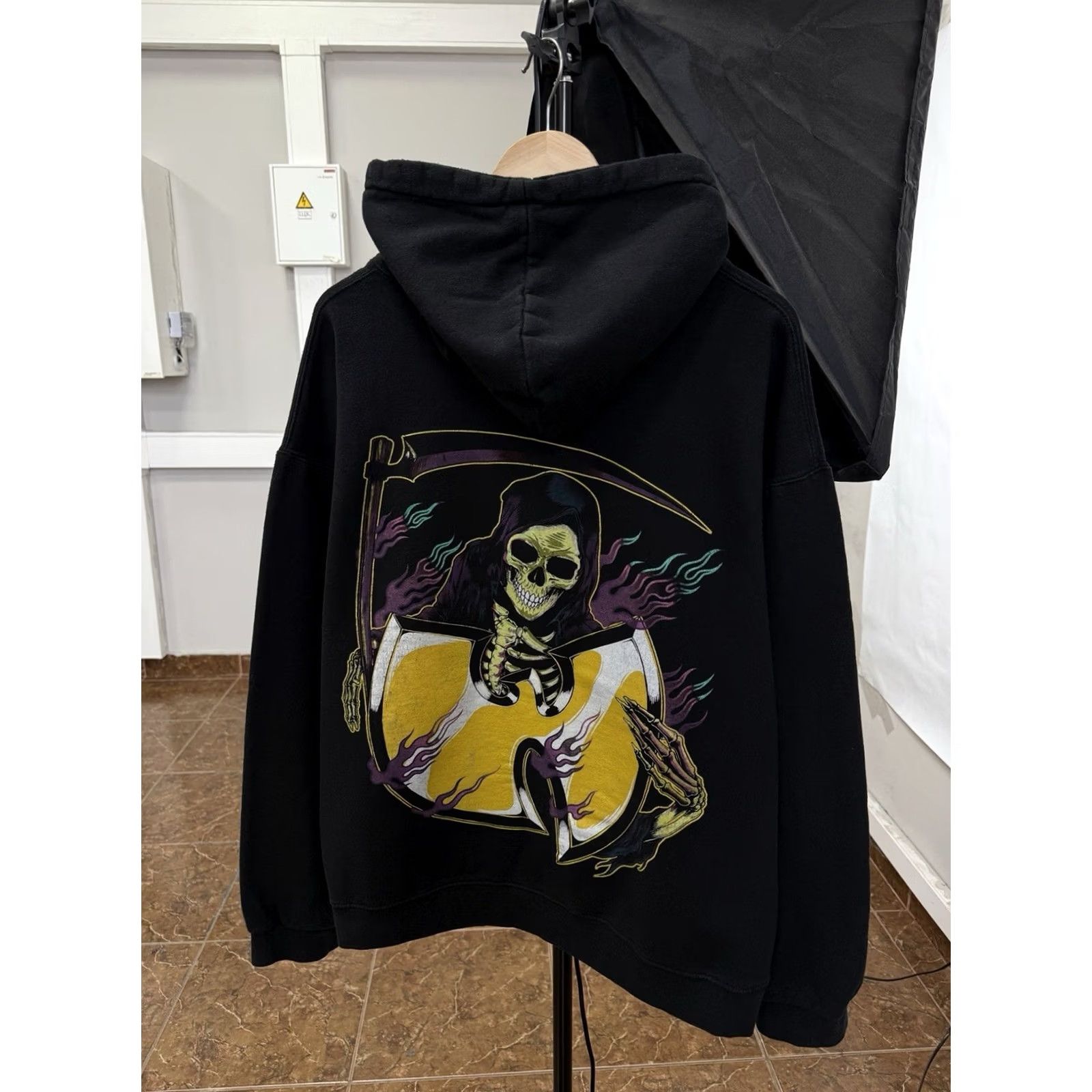 Vintage Y2K Wu Tang Hoodie Skull Hip Hop Rap Grim Reaper L Size Black Size US L / EU 52-54 / 3 - 2 Thumbnail