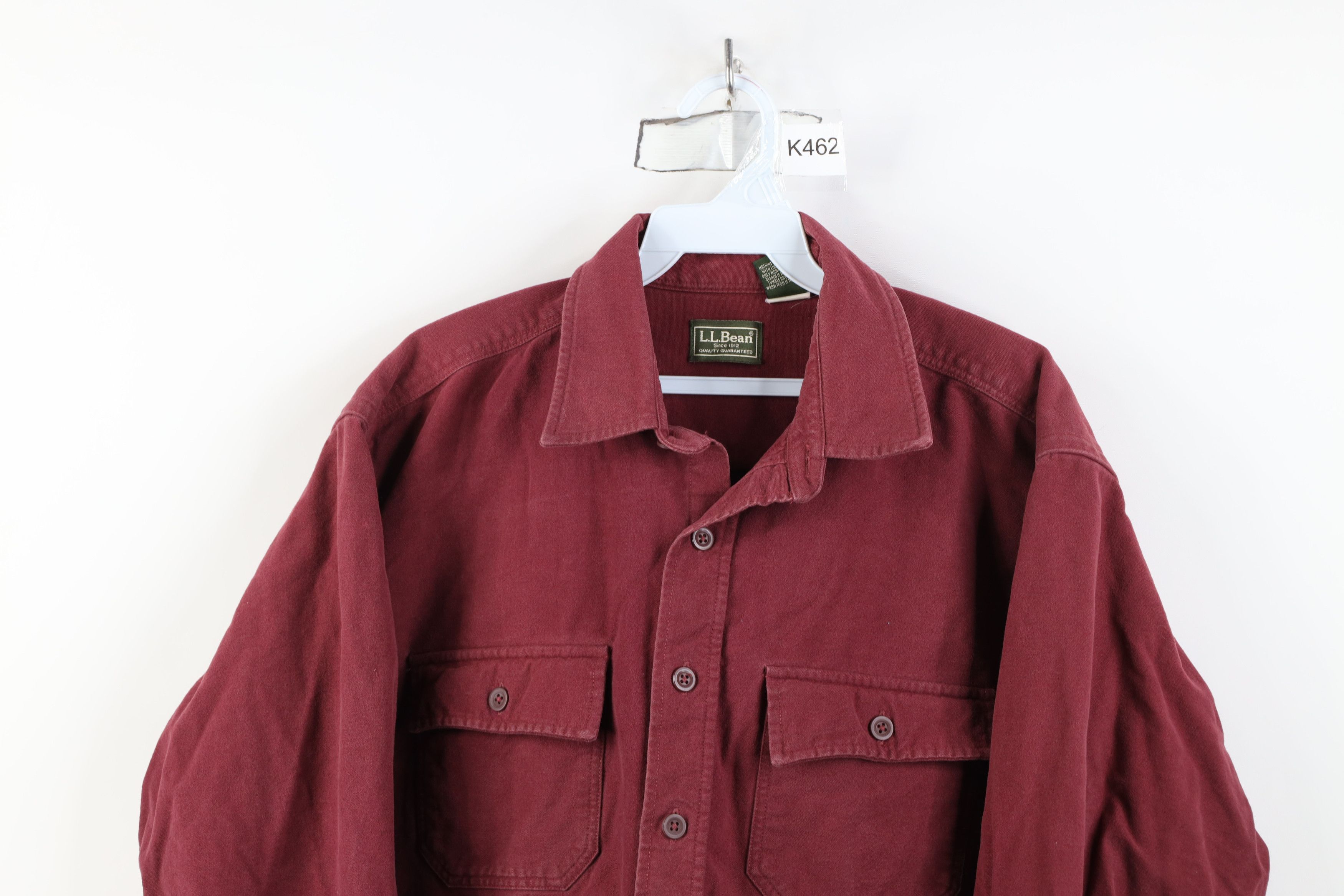 L.L. Bean Vintage LL Bean Chamois Cloth Collared Button Shirt Red Size US L / EU 52-54 / 3 - 2 Thumbnail