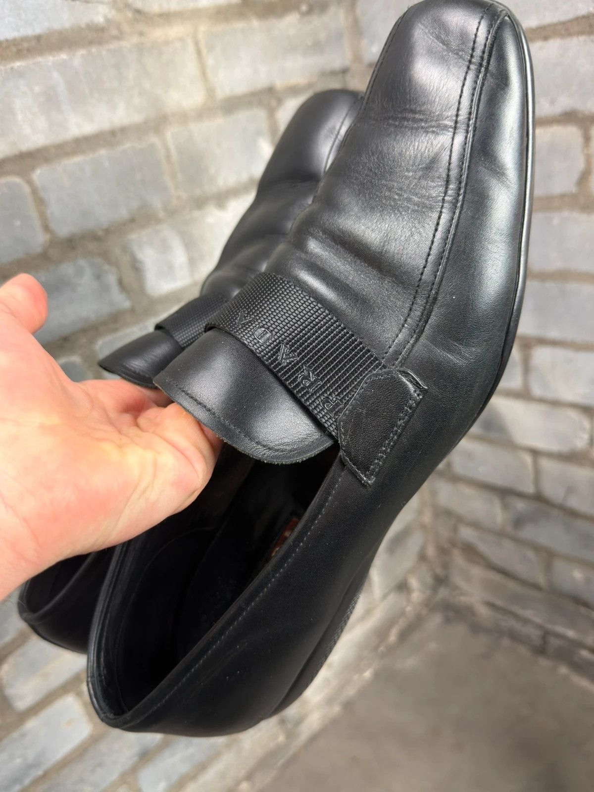 Prada Prada leather square toes vintage loafers Size US 12 / EU 45 - 4 Thumbnail