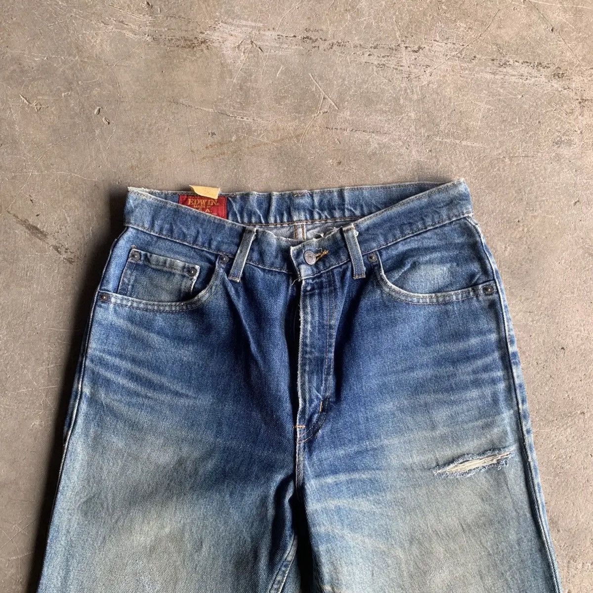 Edwin Vintage Edwin Distressed Jeans 30x31 BlueWash Ripped Denim Size US 30 / EU 46 - 2 Thumbnail