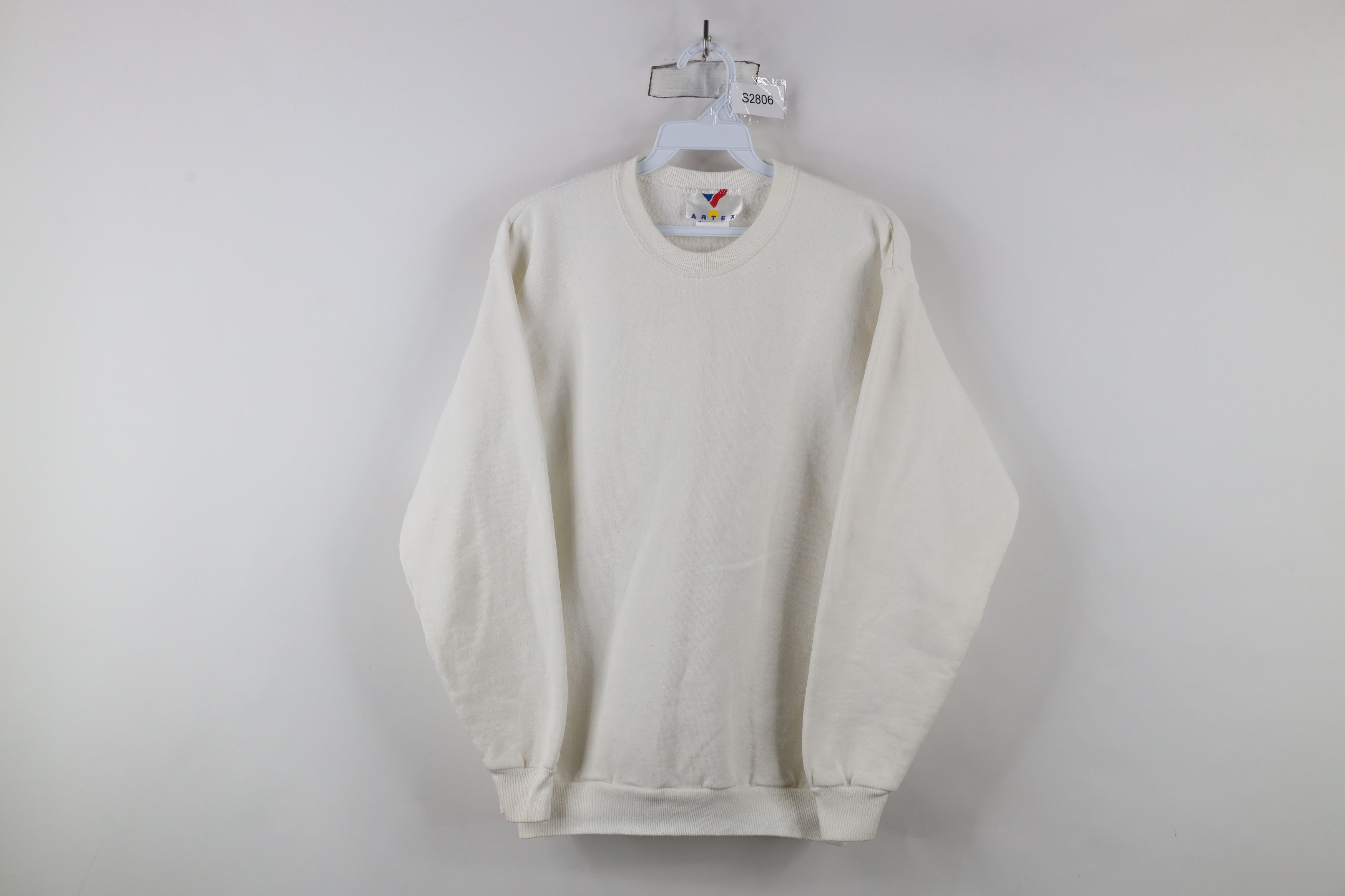 Vintage Vintage 90s Streetwear Blank Crewneck Sweatshirt White USA Size US M / EU 48-50 / 2 - 1 Thumbnail