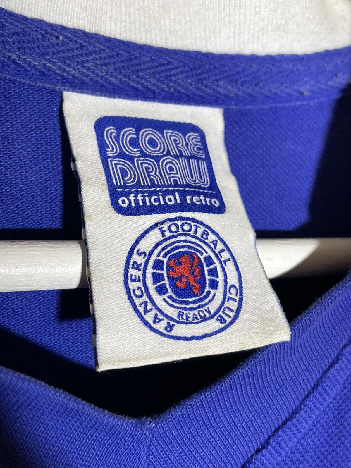 Vintage Rangers Score Draw 1980 Cup Final Football Shirt Size US S / EU 44-46 / 1 - 8 Thumbnail
