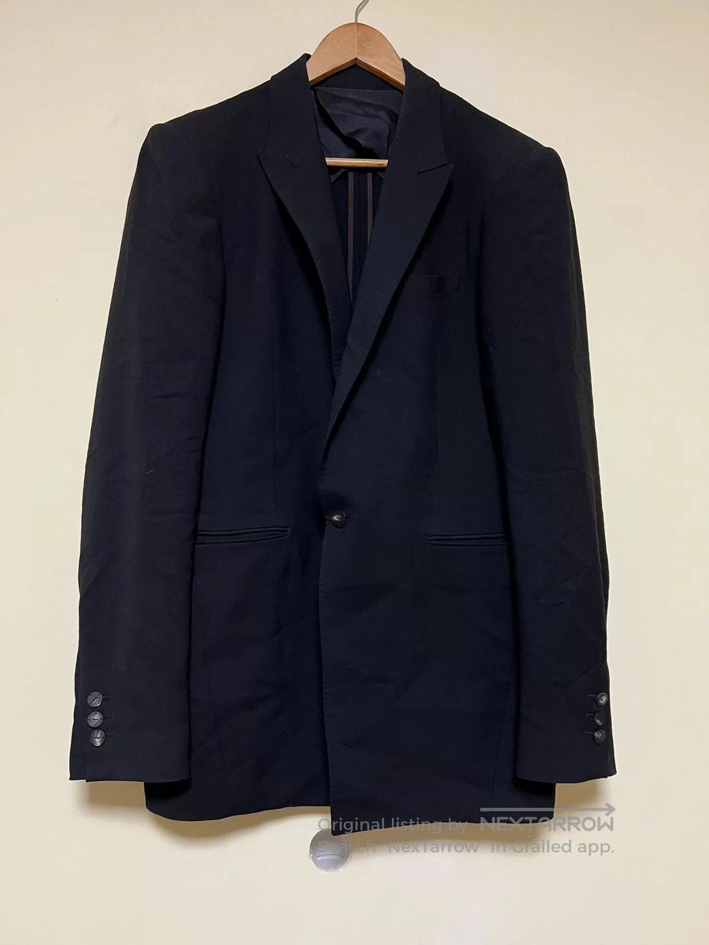 Devoa Classic Black Wool Suit Jacket. Size US L / EU 52-54 / 3 - 7 Thumbnail