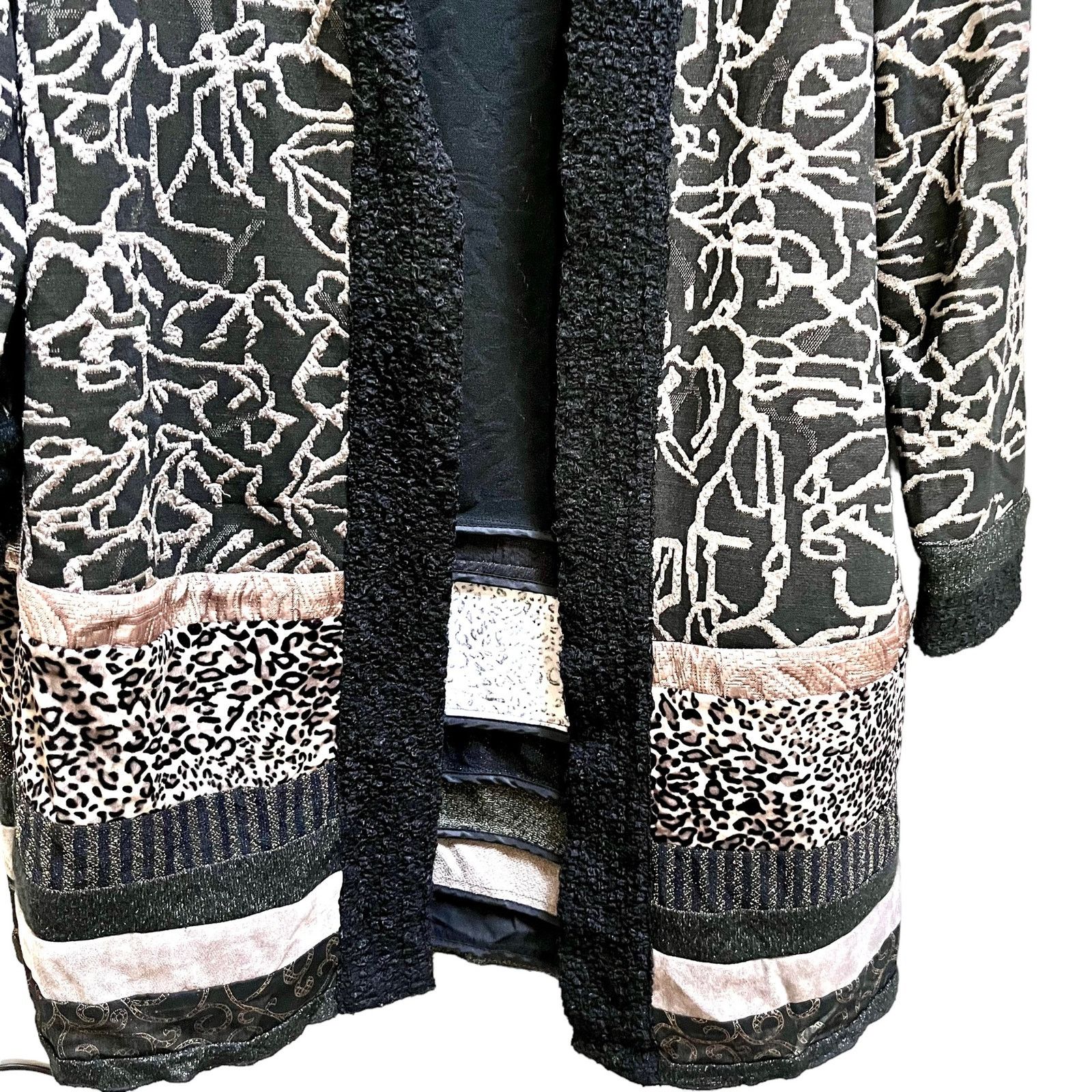 Chicos Chicos Patchwork Jacquard Duster Long Cardigan Coatigan Size XL / US 12-14 / IT 48-50 - 4 Thumbnail