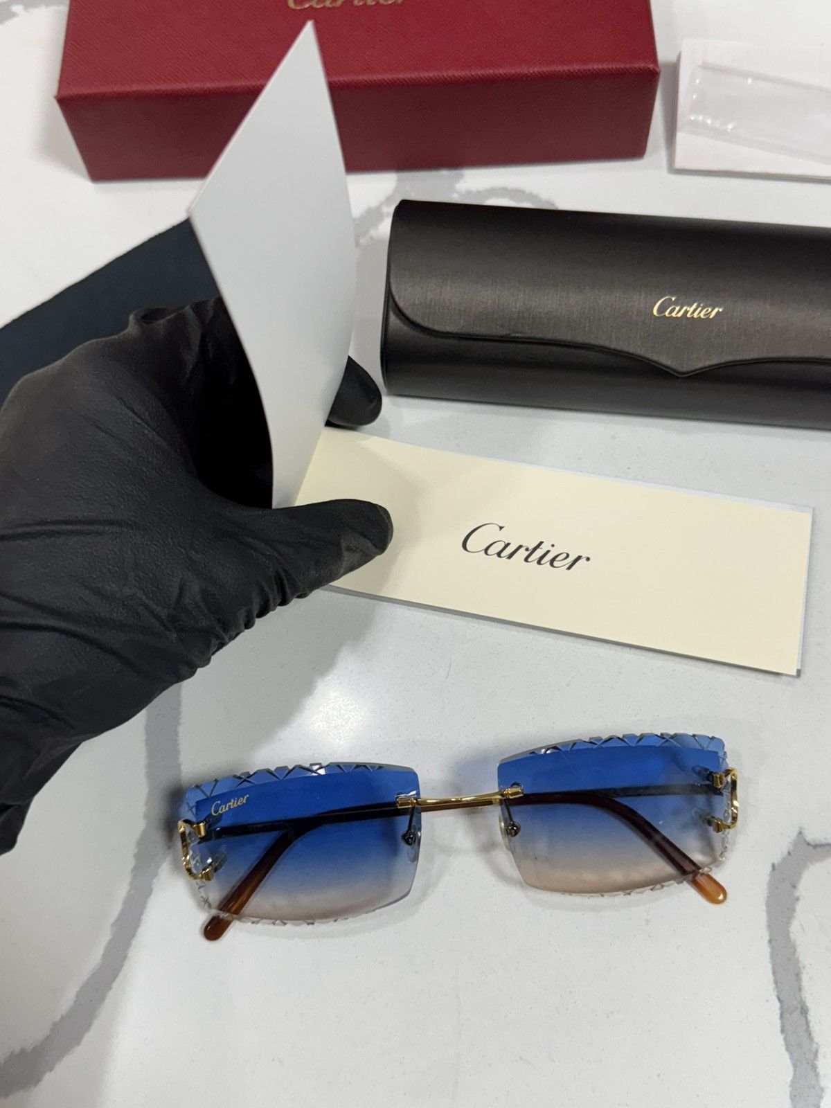 Cartier Cartier CT00920 001 Big C Frames w/ Custom Diamond Cut Lens Size ONE SIZE - 2 Thumbnail