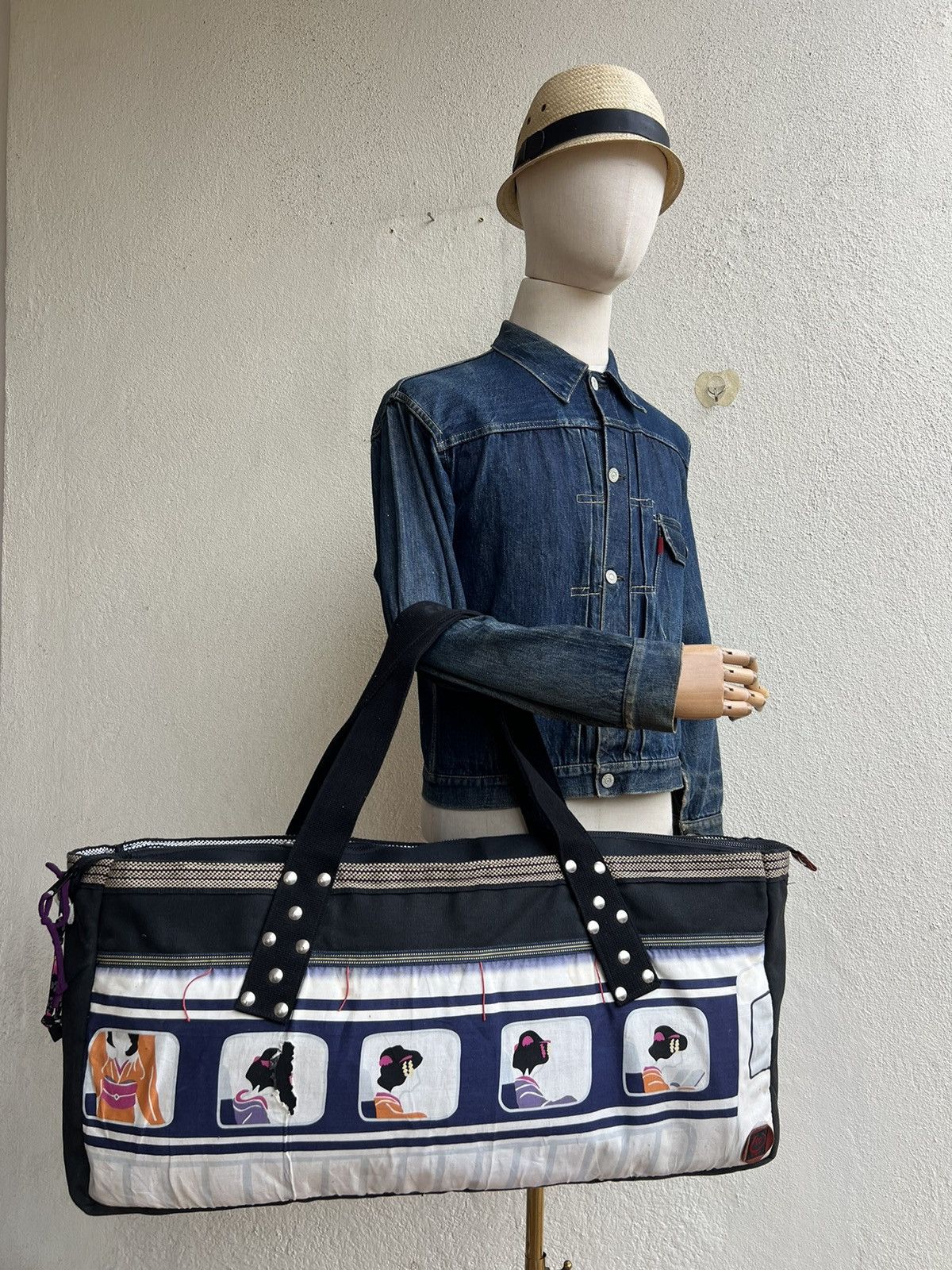 Japanese Brand Vintage U.SA.GI Japan Distress Dirty Faded Canvas Tote Bag Size ONE SIZE - 4 Thumbnail