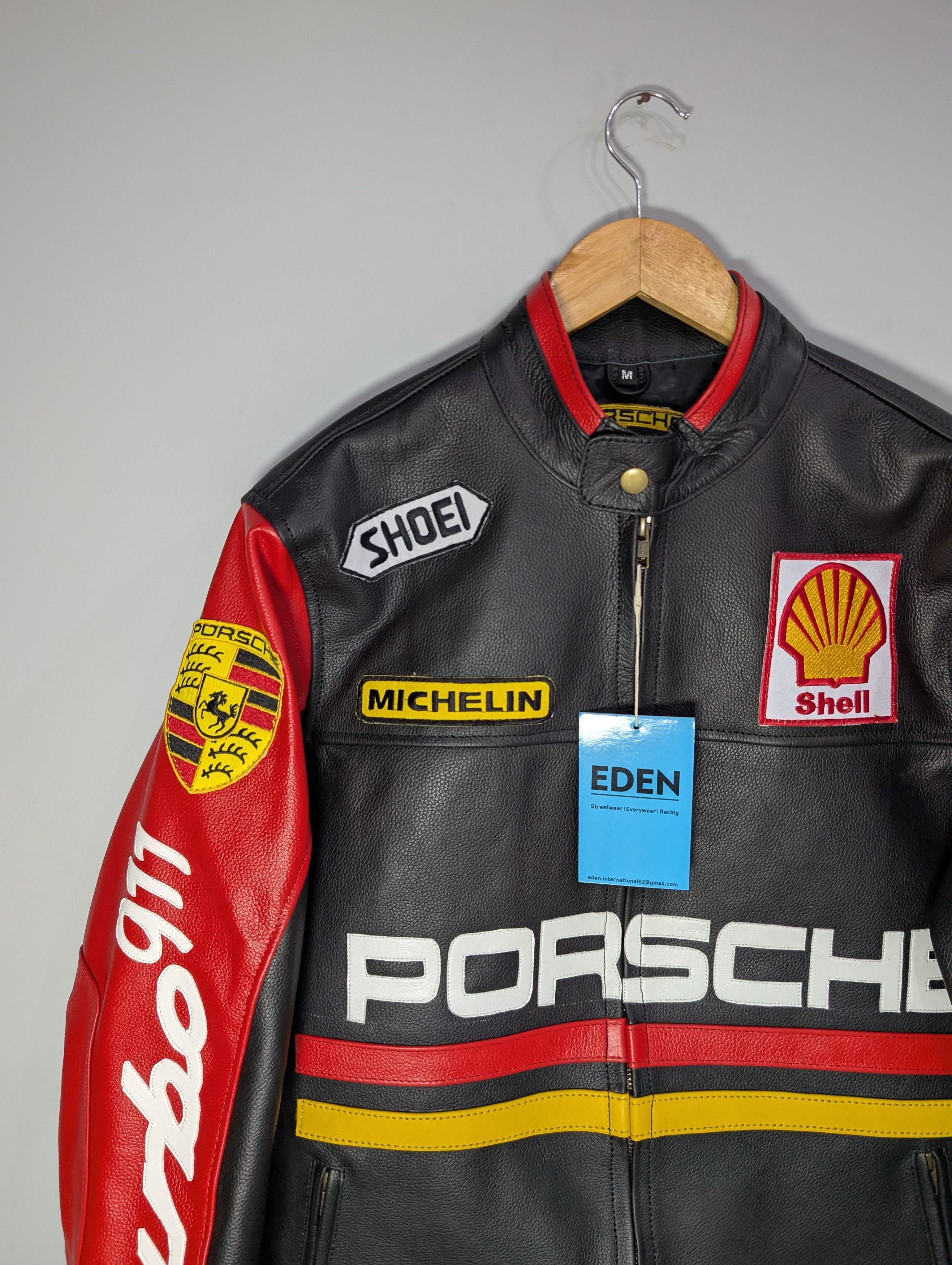 Vintage 🔥Porsche 911 Turbo🔥 RACING LEATHER JACKET STREETWEAR Size L / US 10 / IT 46 - 6 Thumbnail