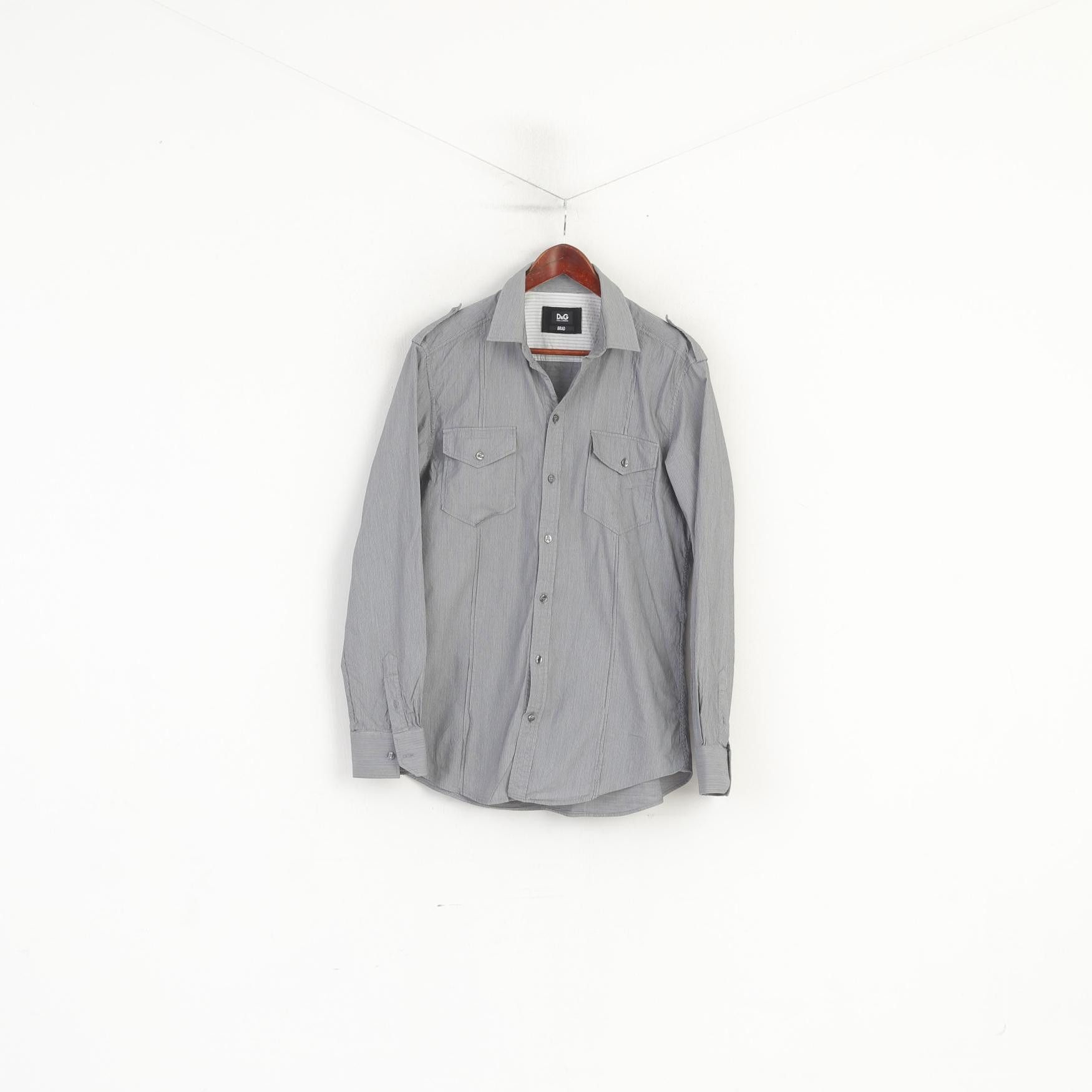 Dolce & Gabbana Dolce & Gabbana Men 16.5 42 M Casual Shirt Grey 5776 Size US M / EU 48-50 / 2 - 2 Thumbnail