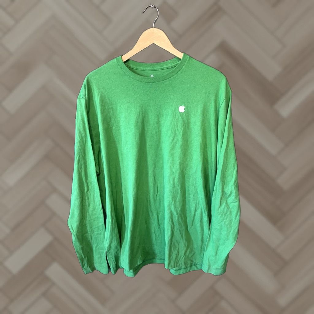Apple Apple T-Shirt Unisex Adults Long Sleeve XL Green Size US XL / EU 56 / 4 - 1 Thumbnail