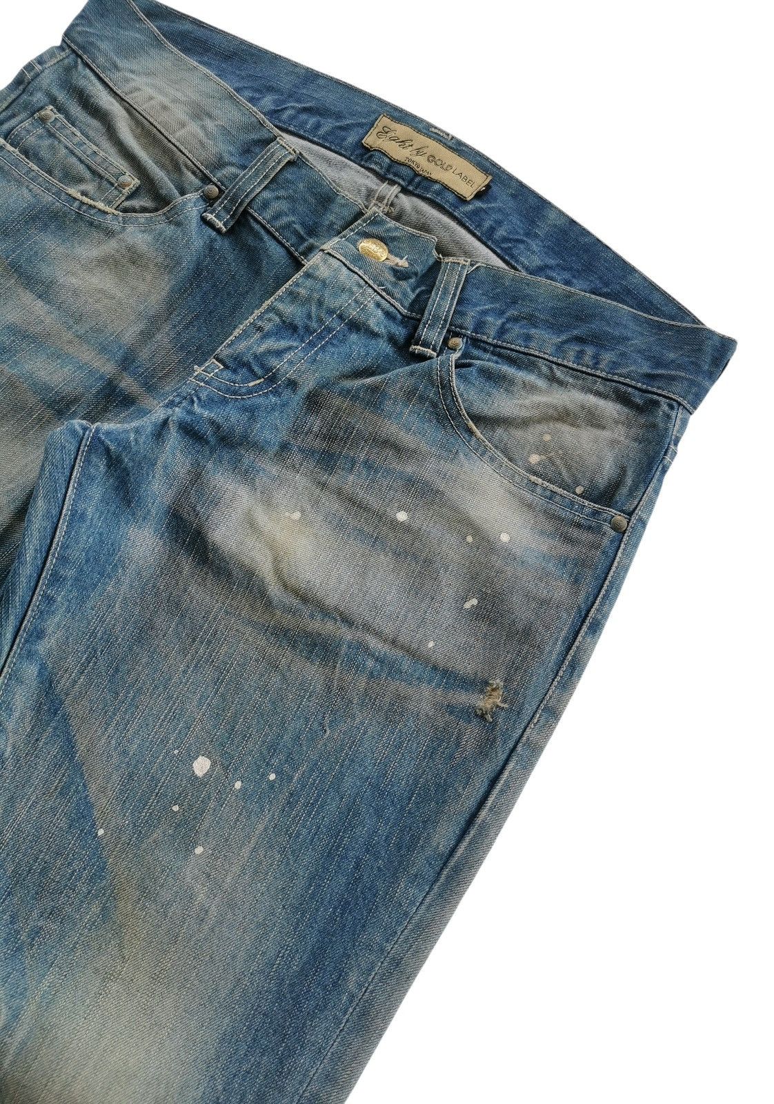 Japanese Brand Eight by COLD LABEL Denim Paint Splatter - Kapital Style Size US 34 / EU 50 - 7 Thumbnail