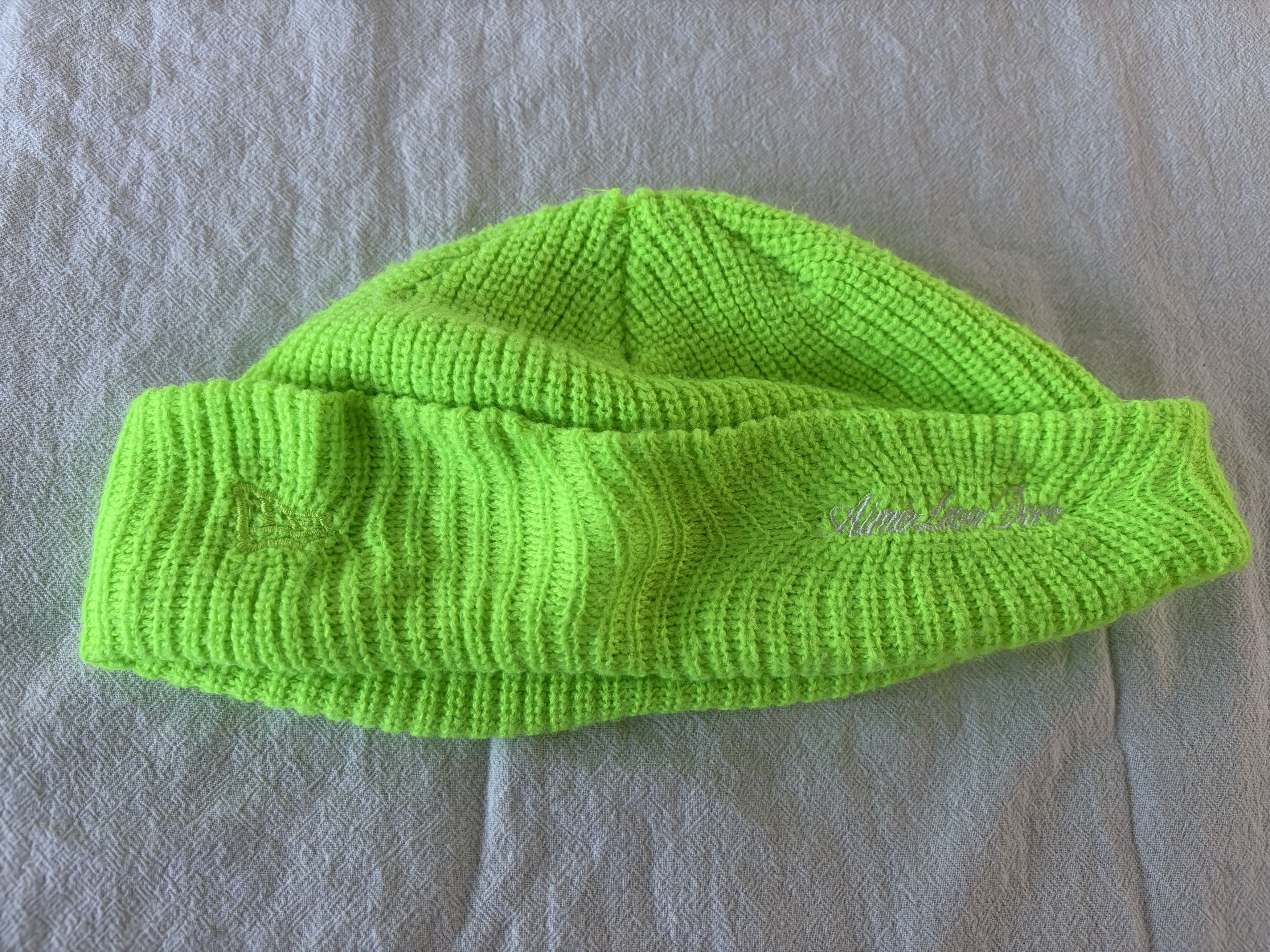 Aime Leon Dore Aimé Leon Dore x New Era Yankees Neon Green Knit Beanie Size ONE SIZE - 2 Thumbnail