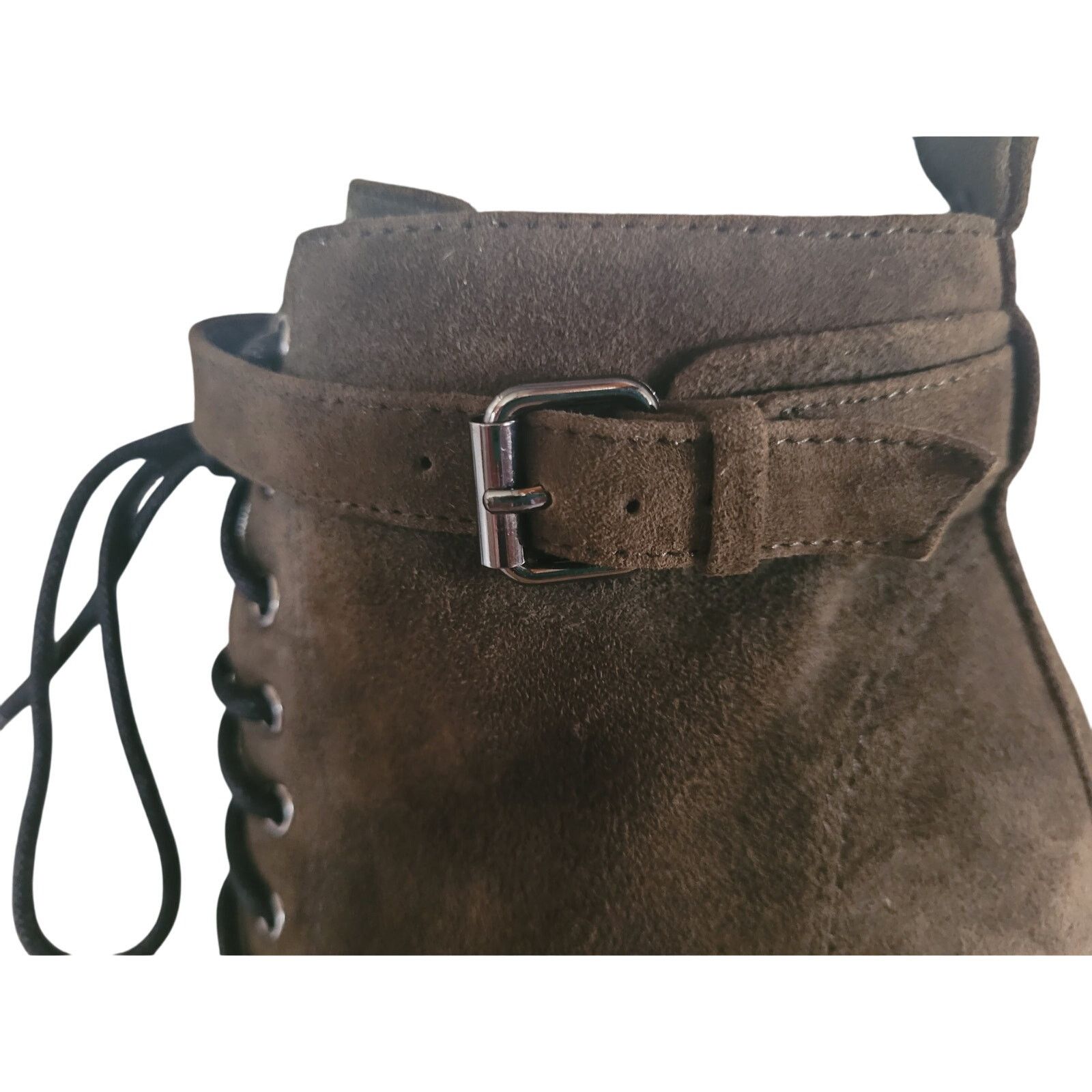 Aldo Aldo Olive Ankle Heel Boots Platform 5" heels Leather Sz 6.5 Size US 6.5 / IT 36.5 - 8 Thumbnail