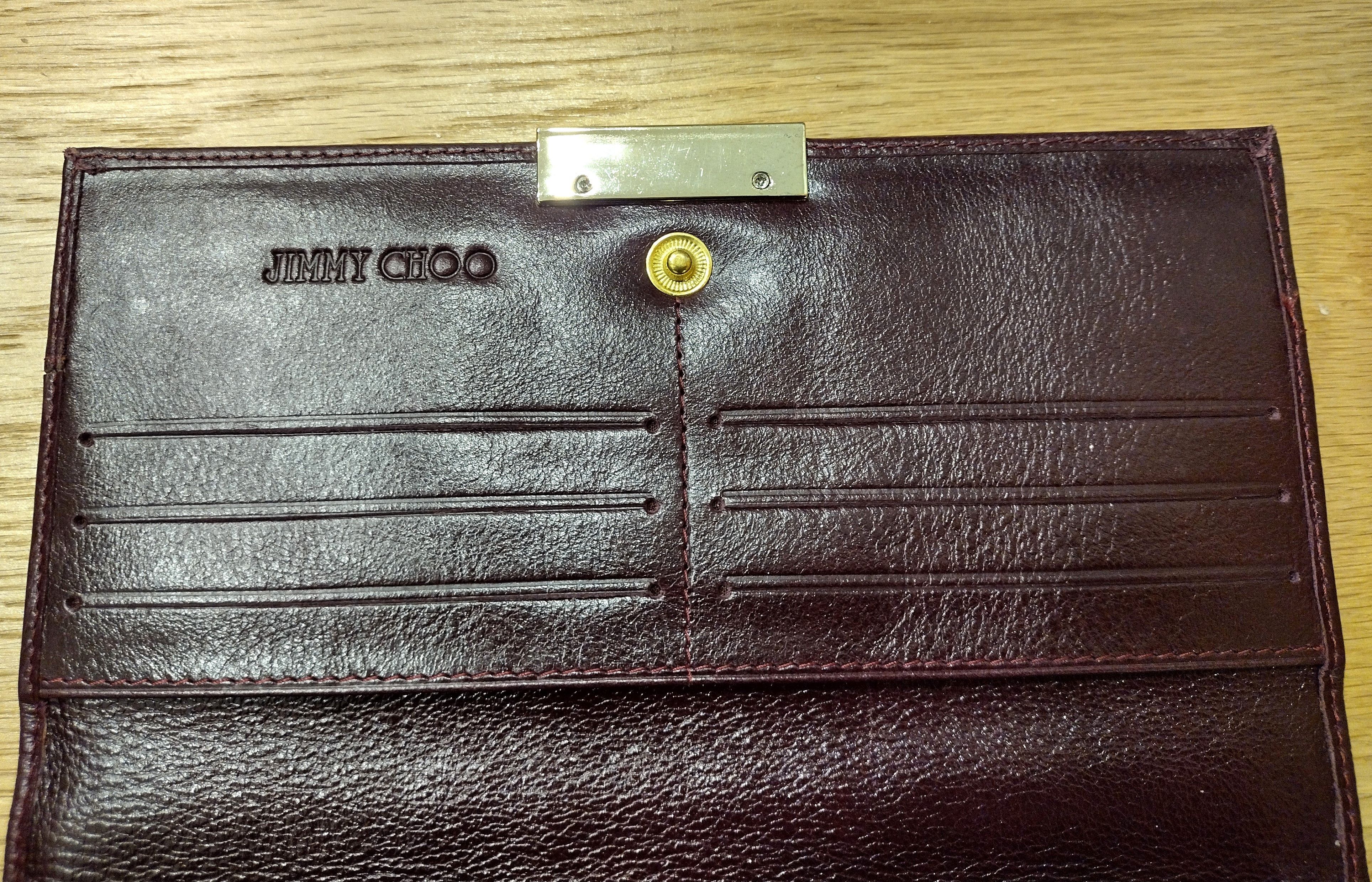 Jimmy Choo Genuine Jimmy Choo Burgundy Vintage Leather Long Wallet Size ONE SIZE - 10 Thumbnail
