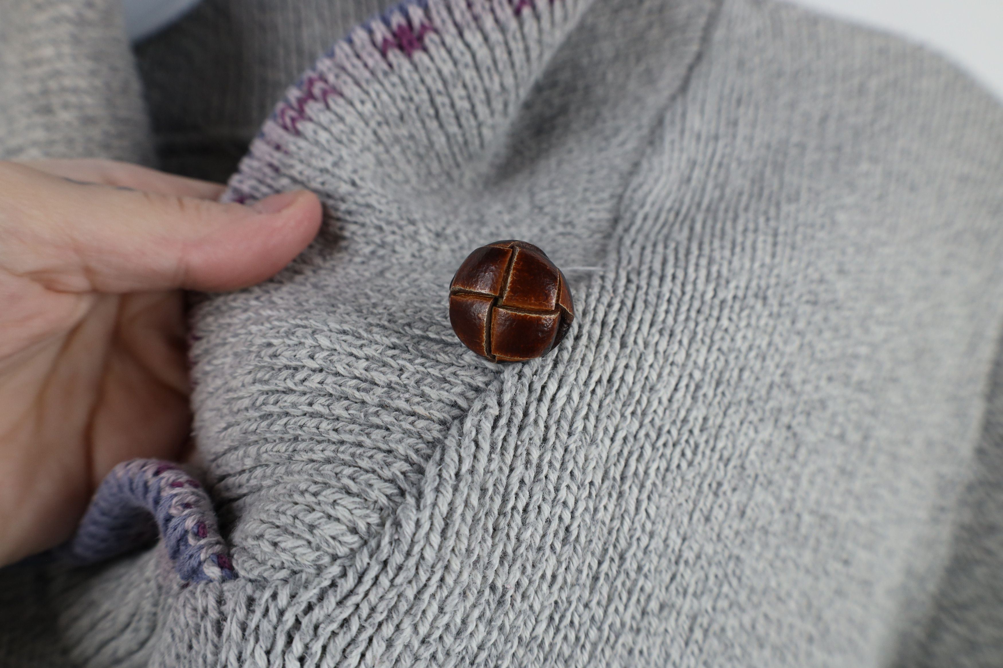 Vintage Vintage 90s Streetwear Knit Pullover Shawl Sweater Gray Size L / US 10 / IT 46 - 5 Thumbnail