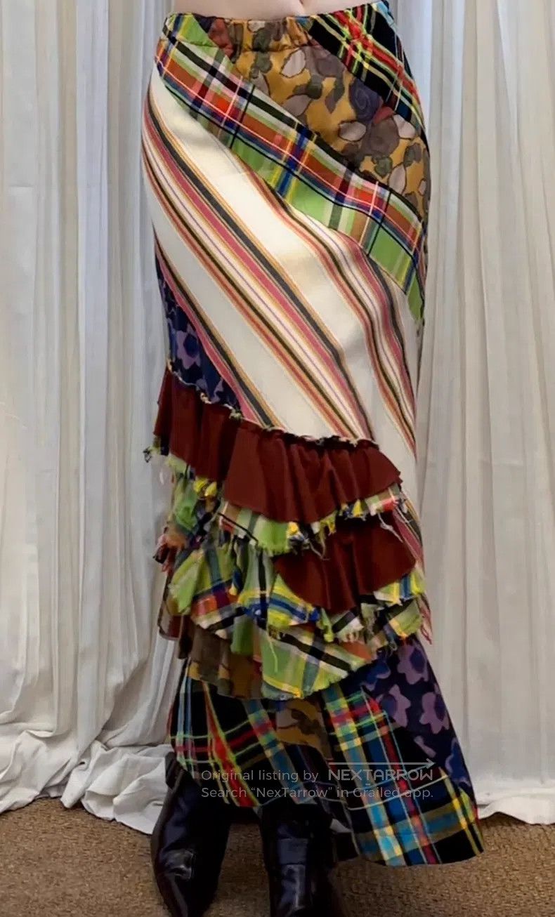 Comme des Garcons Comme Des Garcons size M Patchwork Patterned Skirt Size 23" - 2 Thumbnail