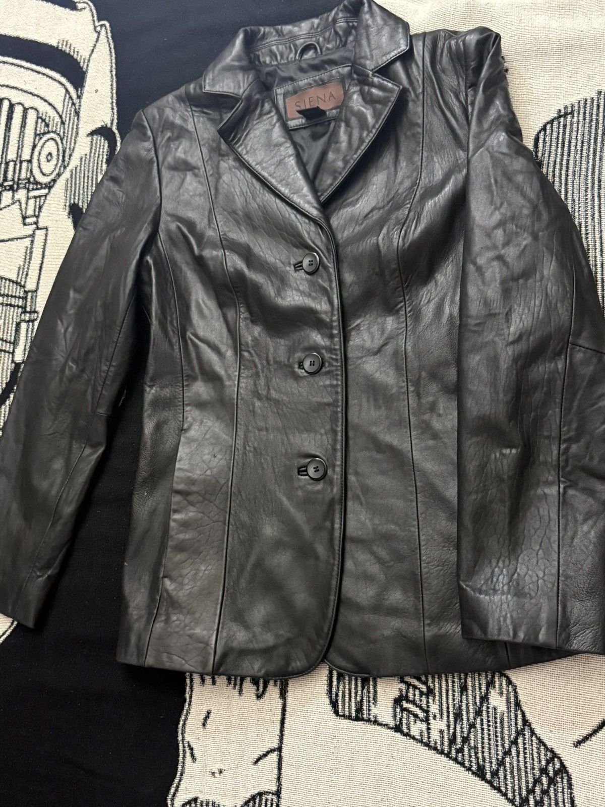 Other Vintage Siena Black Leather Blazer Size S / US 4 / IT 40 - 1 Thumbnail