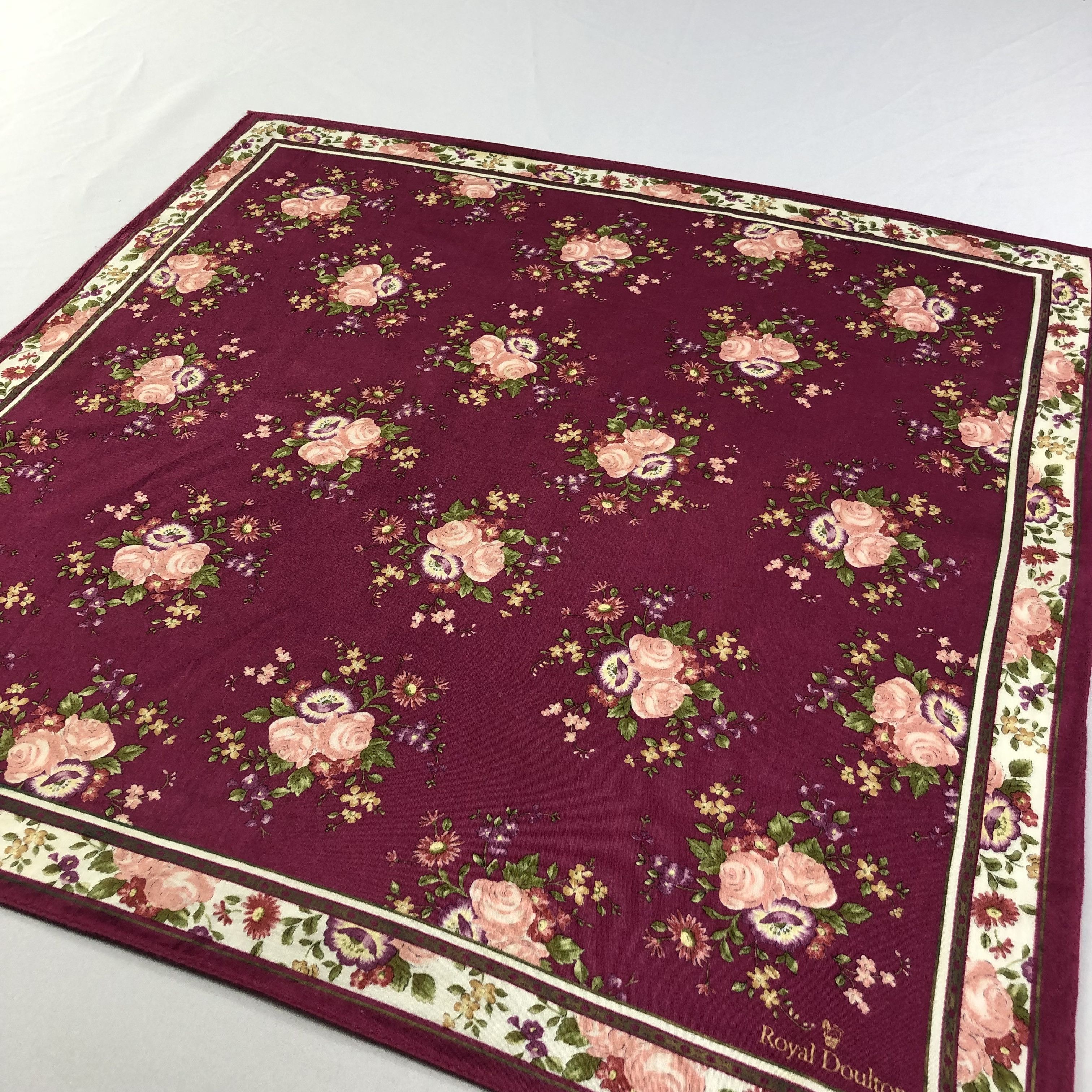 Vintage Royal Doulton Floral Handkerchief Neckerchief Bandana H2064 Size ONE SIZE - 3 Thumbnail