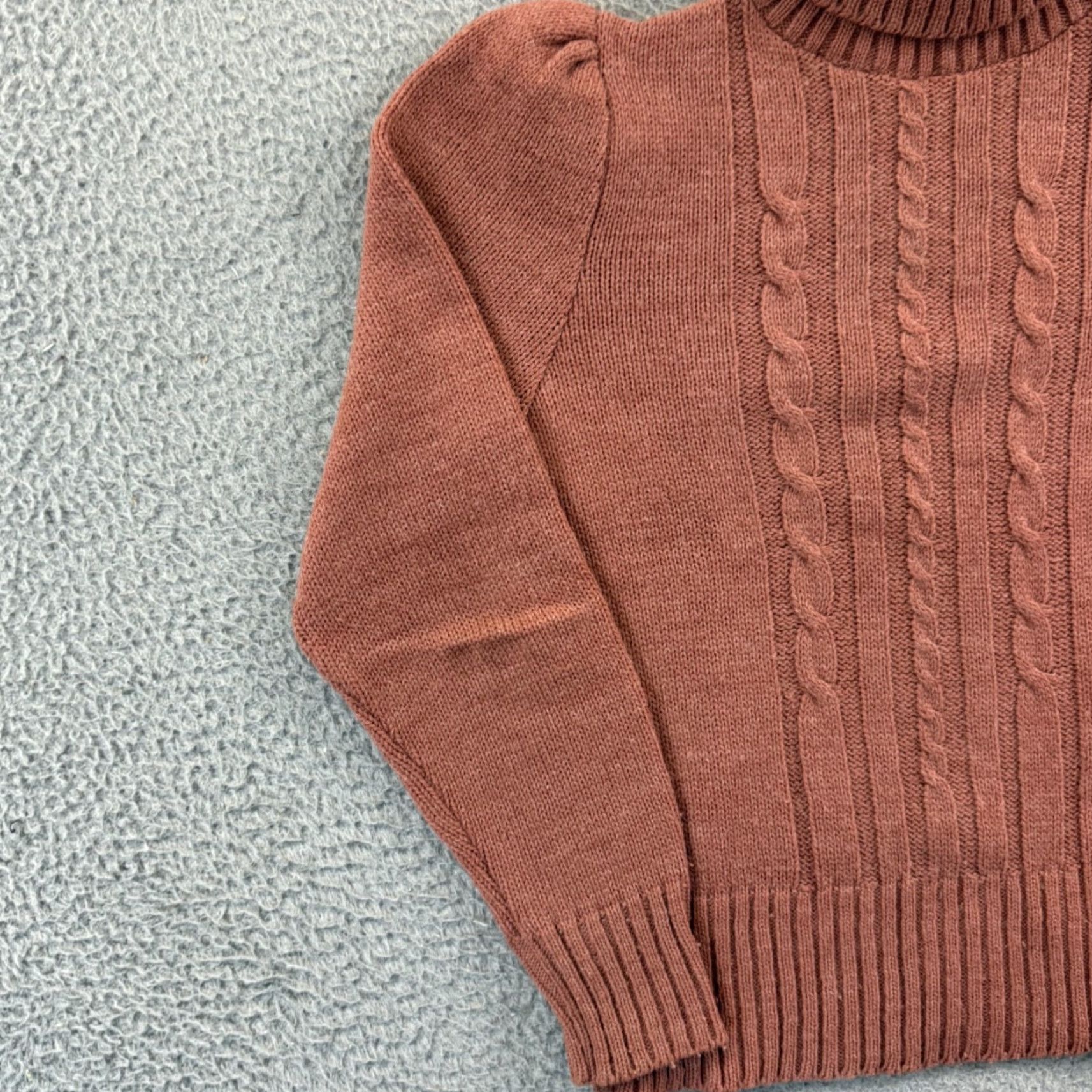 Vintage VINTAGE Its Pure Gould Sweater Women Small Rose Puff Sleeve Cable Knit 80s Cozy Size S / US 4 / IT 40 - 4 Thumbnail