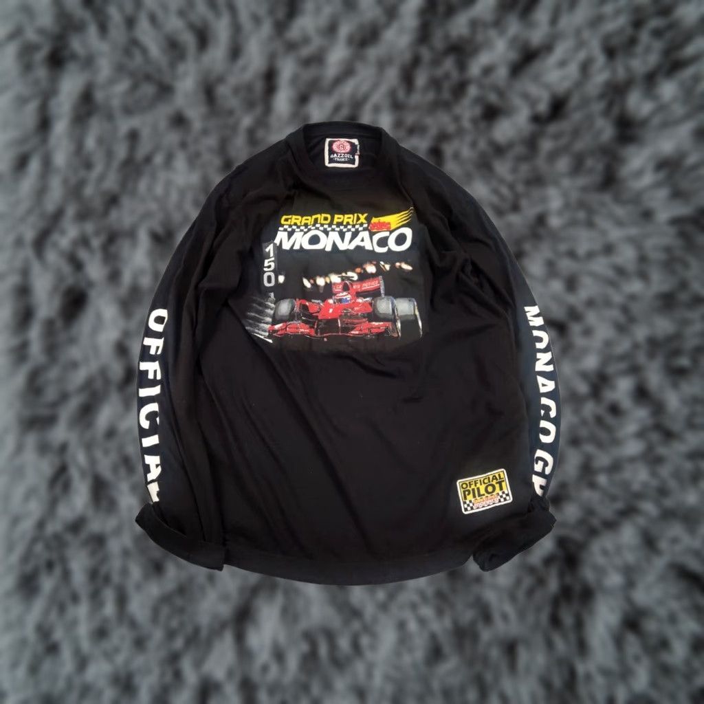 Vintage Vintage Grand Prix Monaco Racing Logo Black long sleeve Shirt Mens M Size US M / EU 48-50 / 2 - 1 Thumbnail