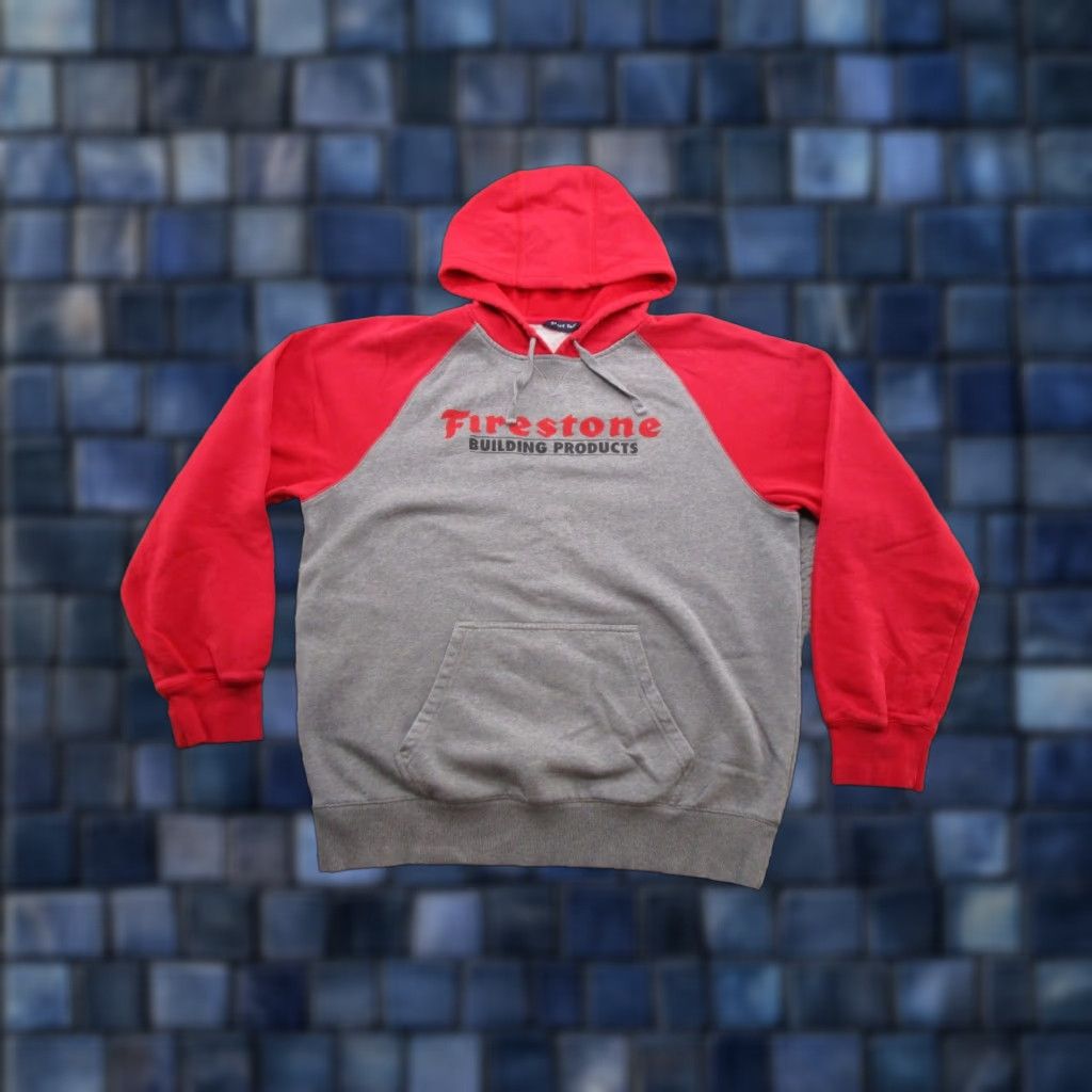 Vintage Firestone Pullover Hoodie Hoodie Mens XL Gray Firestone Sports All Seasons Hooded Size US XL / EU 56 / 4 - 1 Thumbnail