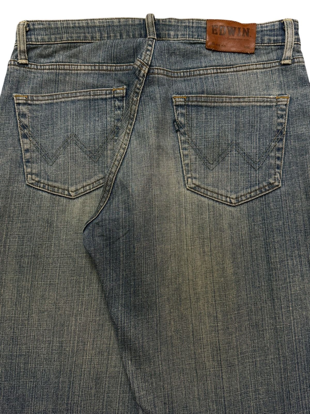Edwin Vintage 90s Edwin 404 Mud Wash Faded Distress Wide Leg Jeans Size US 31 - 5 Thumbnail
