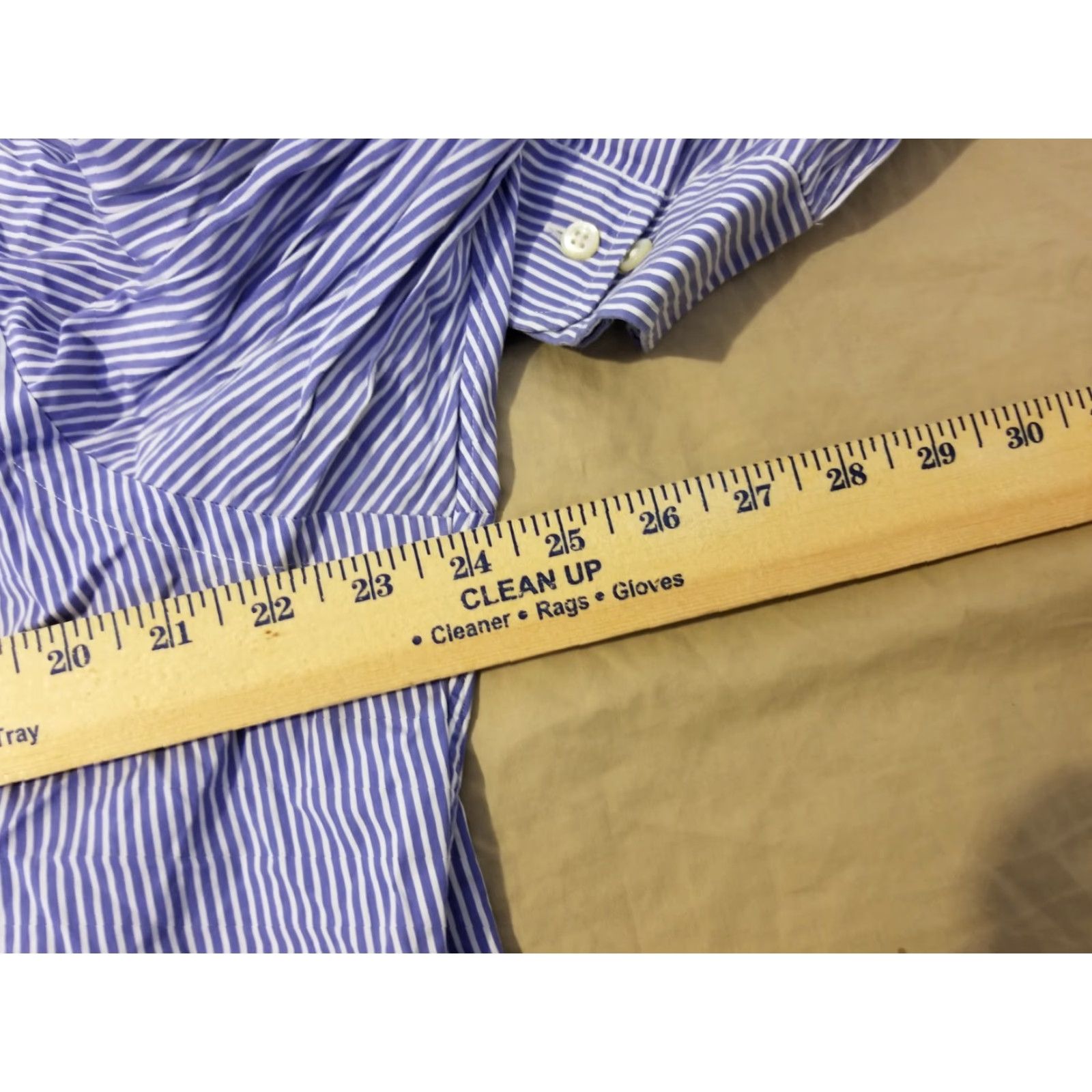 Polo Ralph Lauren Polo Ralph Lauren Dress Shirt Mens 16.5 34/35 Blue Button-Down Collar 100% Cotton Classic Fit Size 46R - 4 Thumbnail