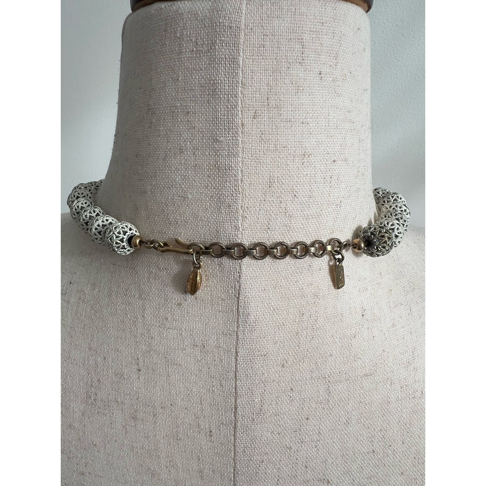 Monet Vintage Monet Silver Mesh Ball Beads Costume Necklace Size ONE SIZE - 4 Thumbnail