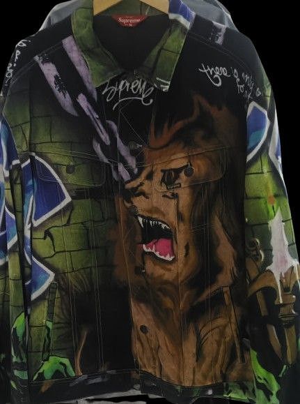 Supreme Supreme x Lee Quinones Lion Den Denim Jacket Size US XL / EU 56 / 4 - 2 Thumbnail