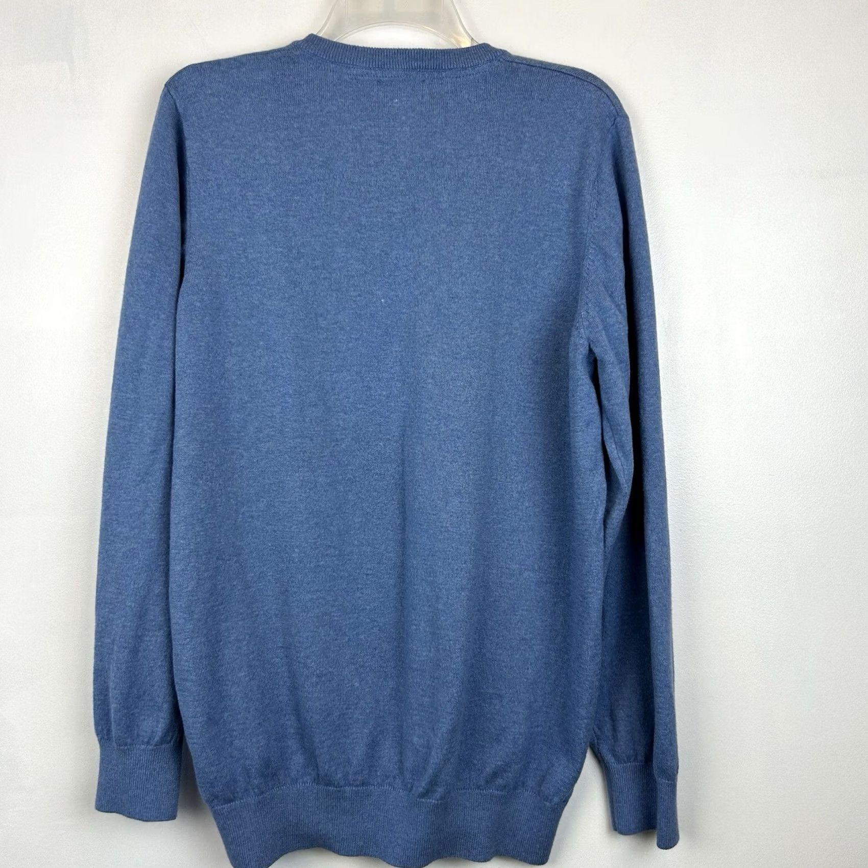 Vintage L.L. Bean Sweater Mens Large Tall Cashmere Cotton V-Neck Blue Pullover Classic Knit Shirt Mens Size US L / EU 52-54 / 3 - 2 Thumbnail