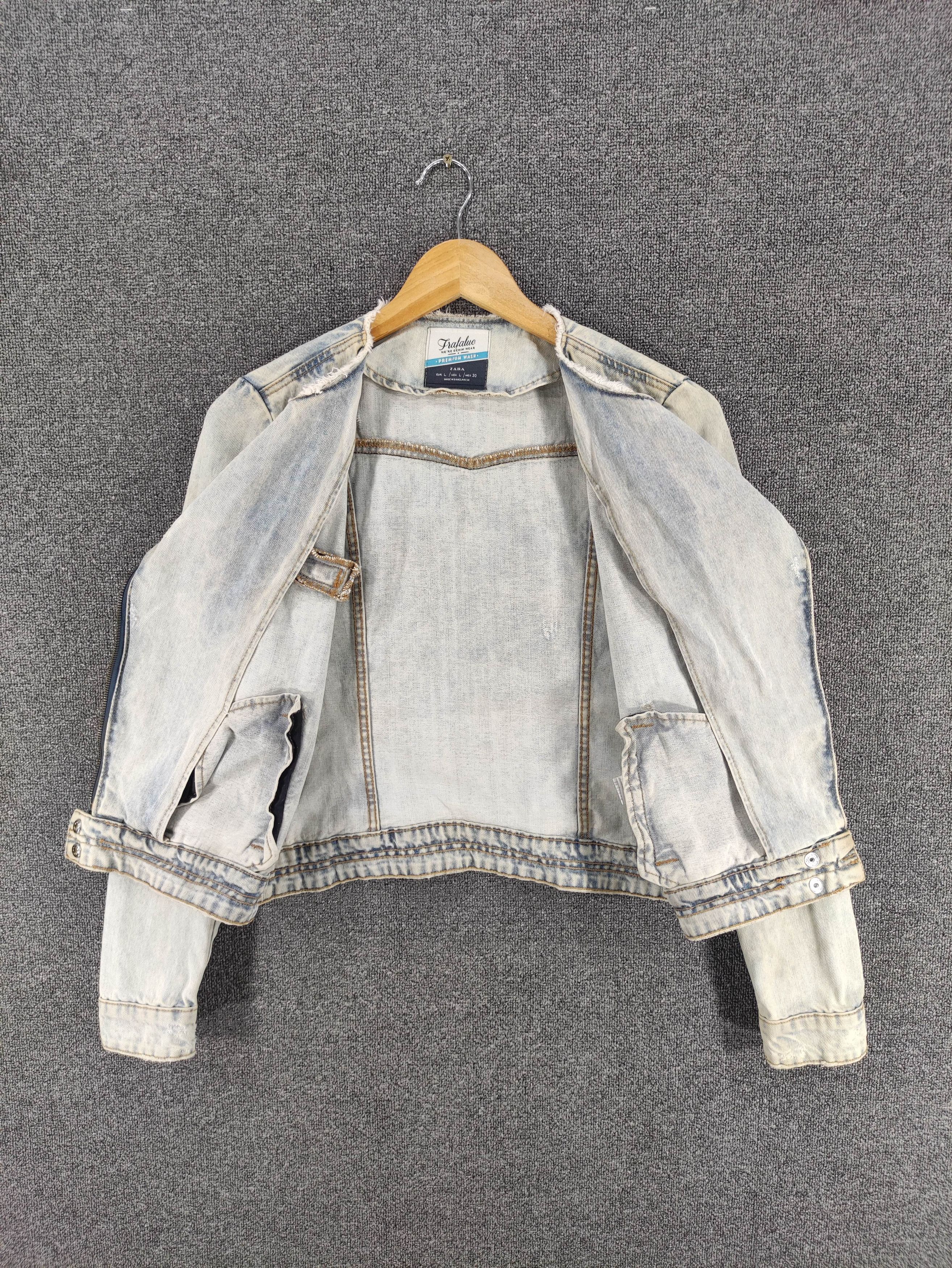 Zara Zara Trafalue Distressed Denim Jacket Zipper Size S / US 4 / IT 40 - 6 Thumbnail