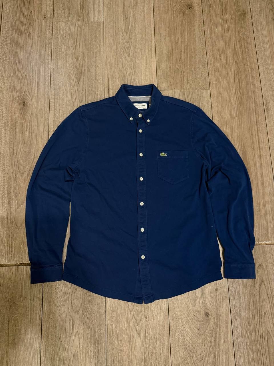 Lacoste Lacost shirt long sleeve mens M/L Blue Cotton Size US M / EU 48-50 / 2 - 1 Thumbnail