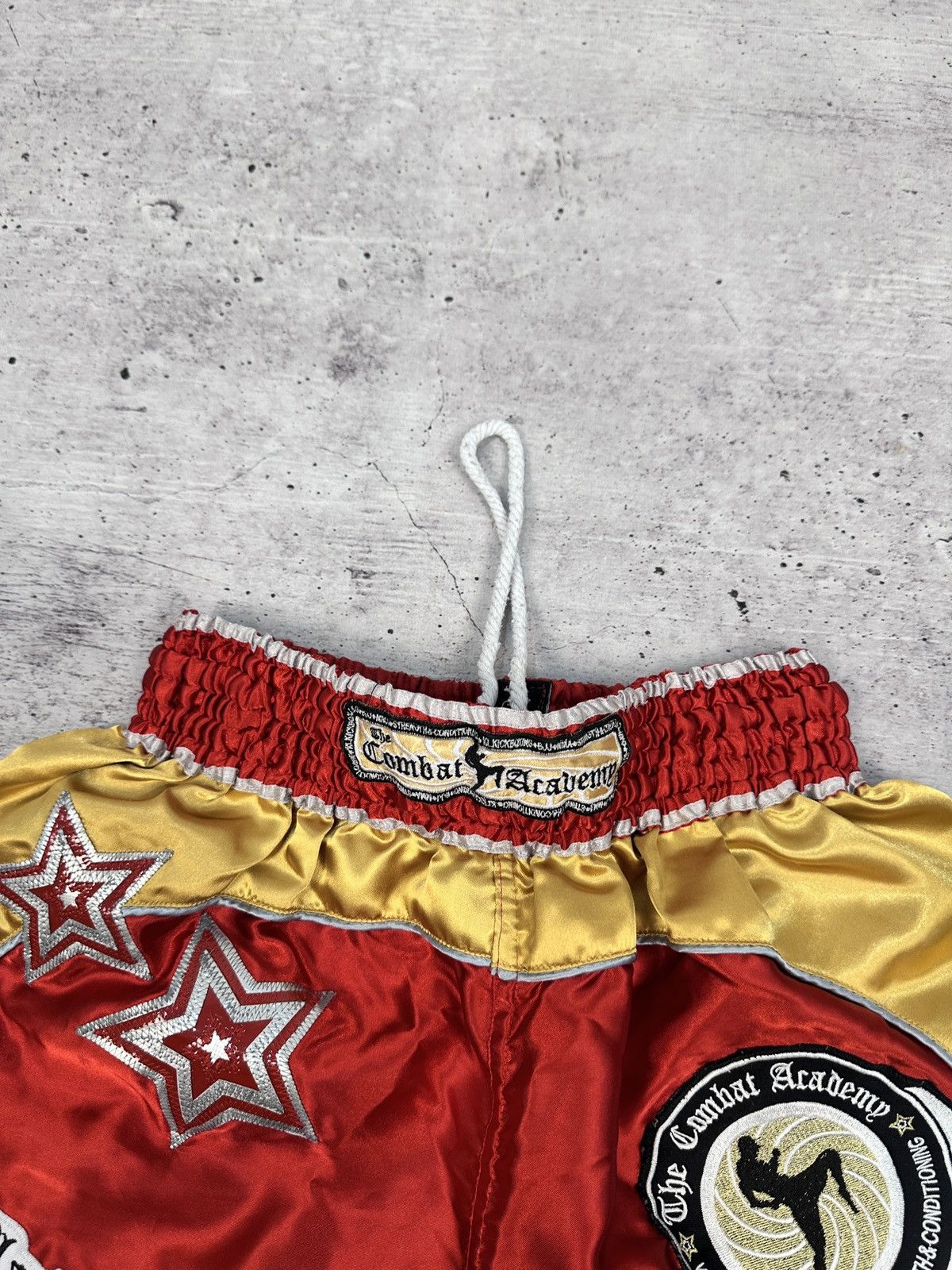 Other Combat Academy Muay Thai Boxing Shorts Satin Red/Gold Stars Size US 32 / EU 48 - 5 Thumbnail