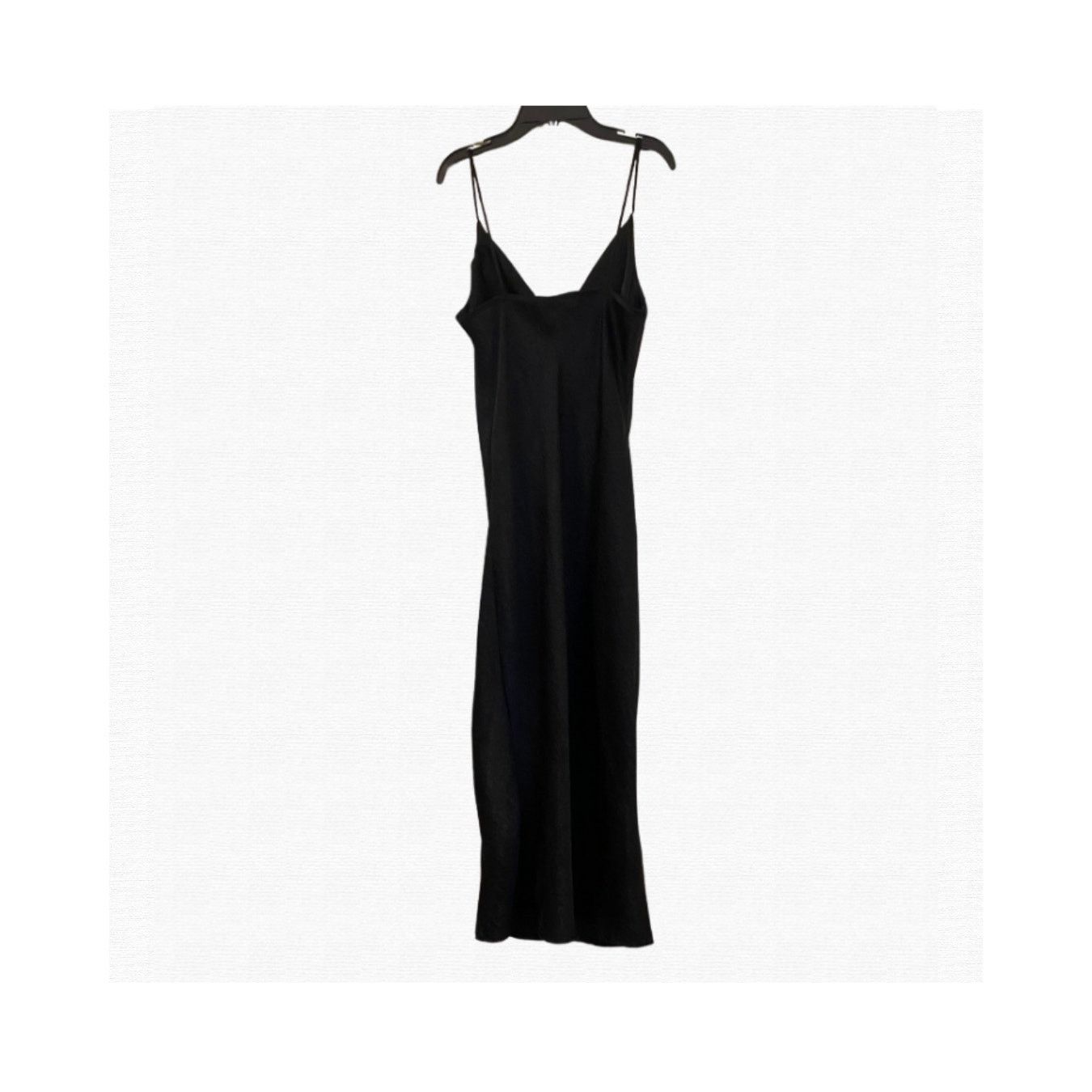 rue21 Sleek Black Satin Midi Dress with Side Slit Size M / US 6-8 / IT 42-44 - 2 Thumbnail