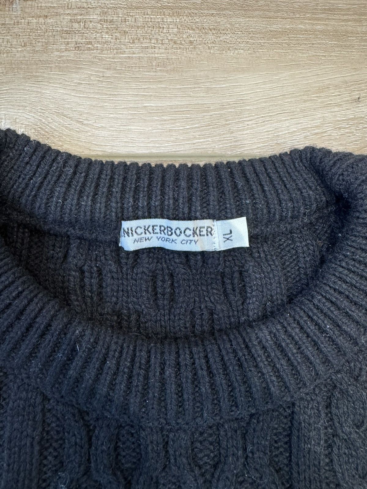 Knickerbocker Mfg Co Knickerbocker Black Cable Knit Wool Sweater Size US XL / EU 56 / 4 - 2 Thumbnail