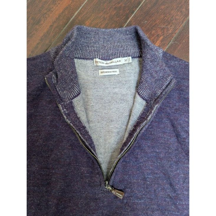 Peter Millar Peter Millar Merino Wool Quarter Zip Sweater - Purple Autumn Size US M / EU 48-50 / 2 - 4 Thumbnail